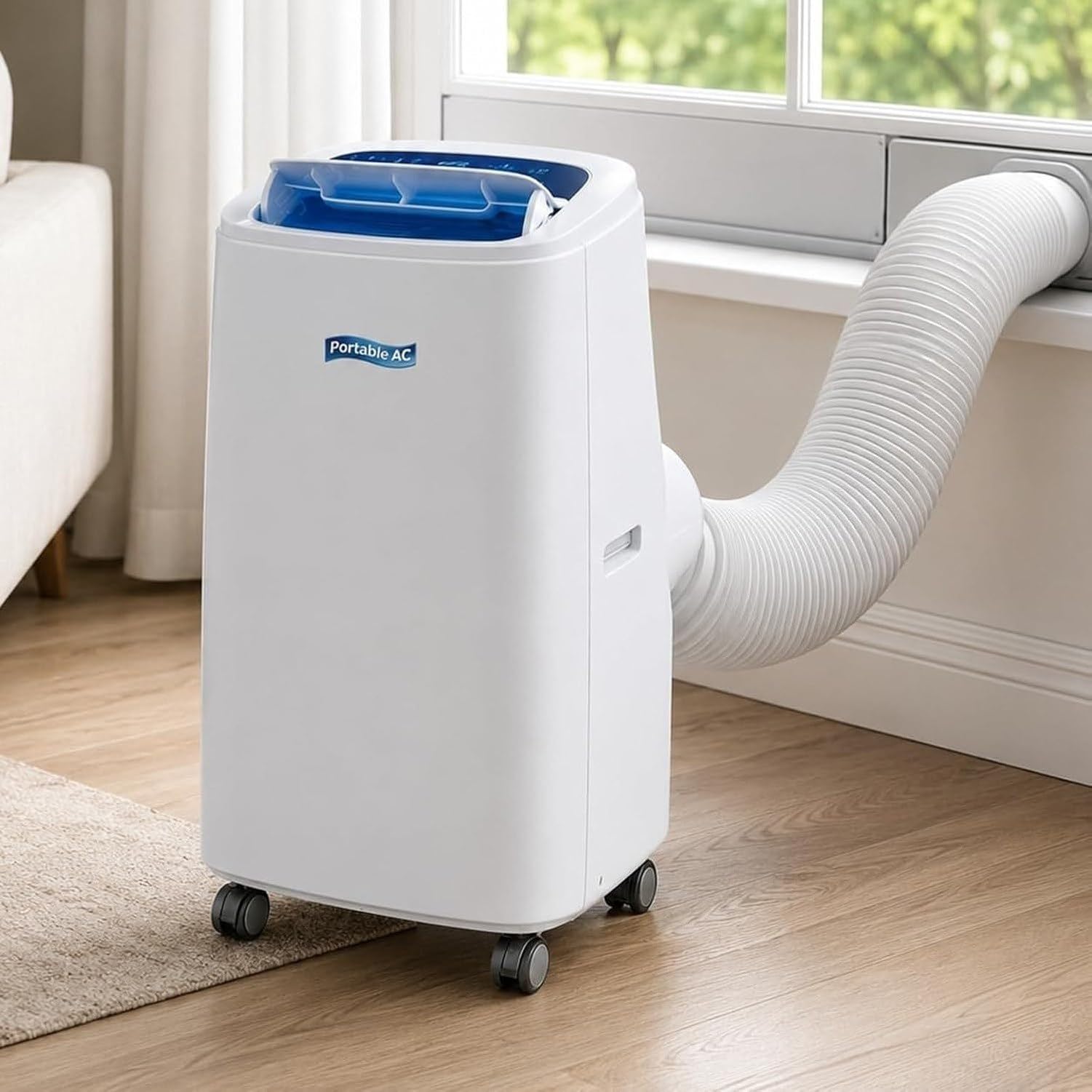 Unidad de Aire Acondicionado Portátil 9000 BTU Bomba de Calor para Dormitorios Oficinas con Enfriamiento Eco Deshumidificador Ventilador 4 Velocidades Temporiza, (12000btu), (12000BTU)
