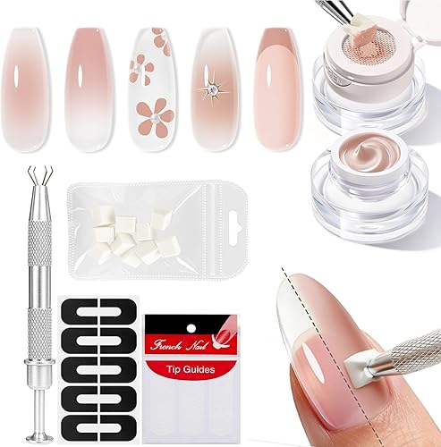 modelones Pat Paint Gel Nail Polish, 1 Jar Soak Off UV Patting Gel Polish Pigmented Colors for Ombre & Gradient & Blush Blooming & French Tip Nail Art, Nude