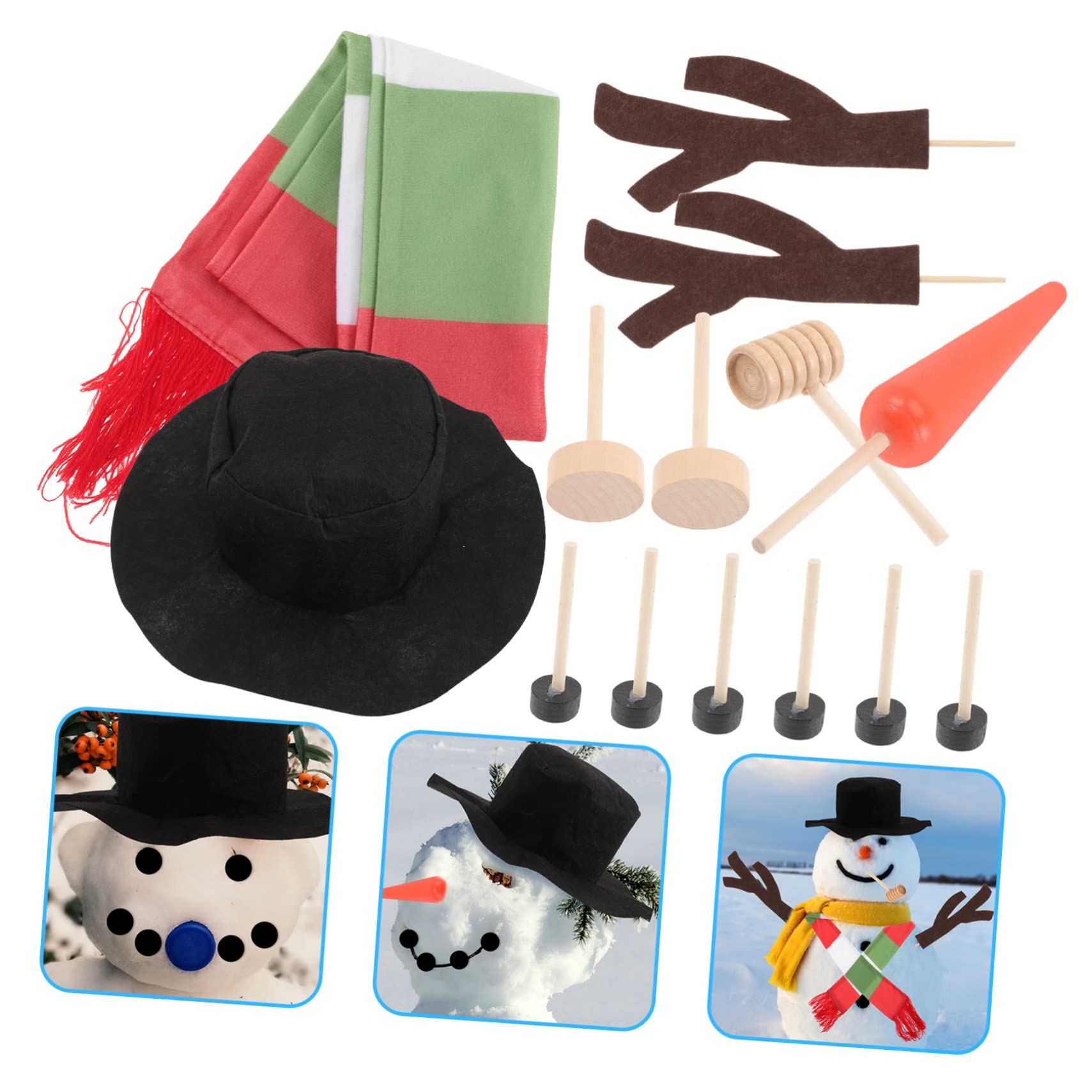 PRETYZOOM 5 Sätze Weihnachtsschneemanndekorationen Weihnachtsschmuck Schneemann Selber Machen Schneemann-bastelbedarf Schneemannmützen Zum Basteln Schneemann Bausatz Selber Machen Hölzern