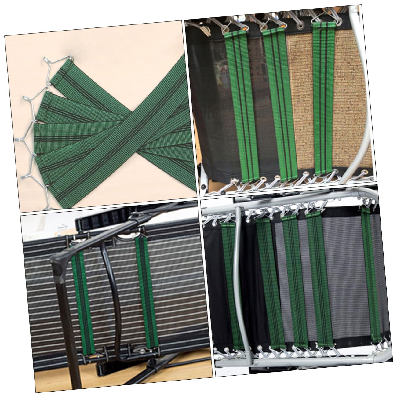 Cinturones de Cincha Elásticos Reforzados para Sillón Reclinable, 5 Piezas de Tela Verde Que Mejoran Soporte y Comodidad en Sillas Reclinables