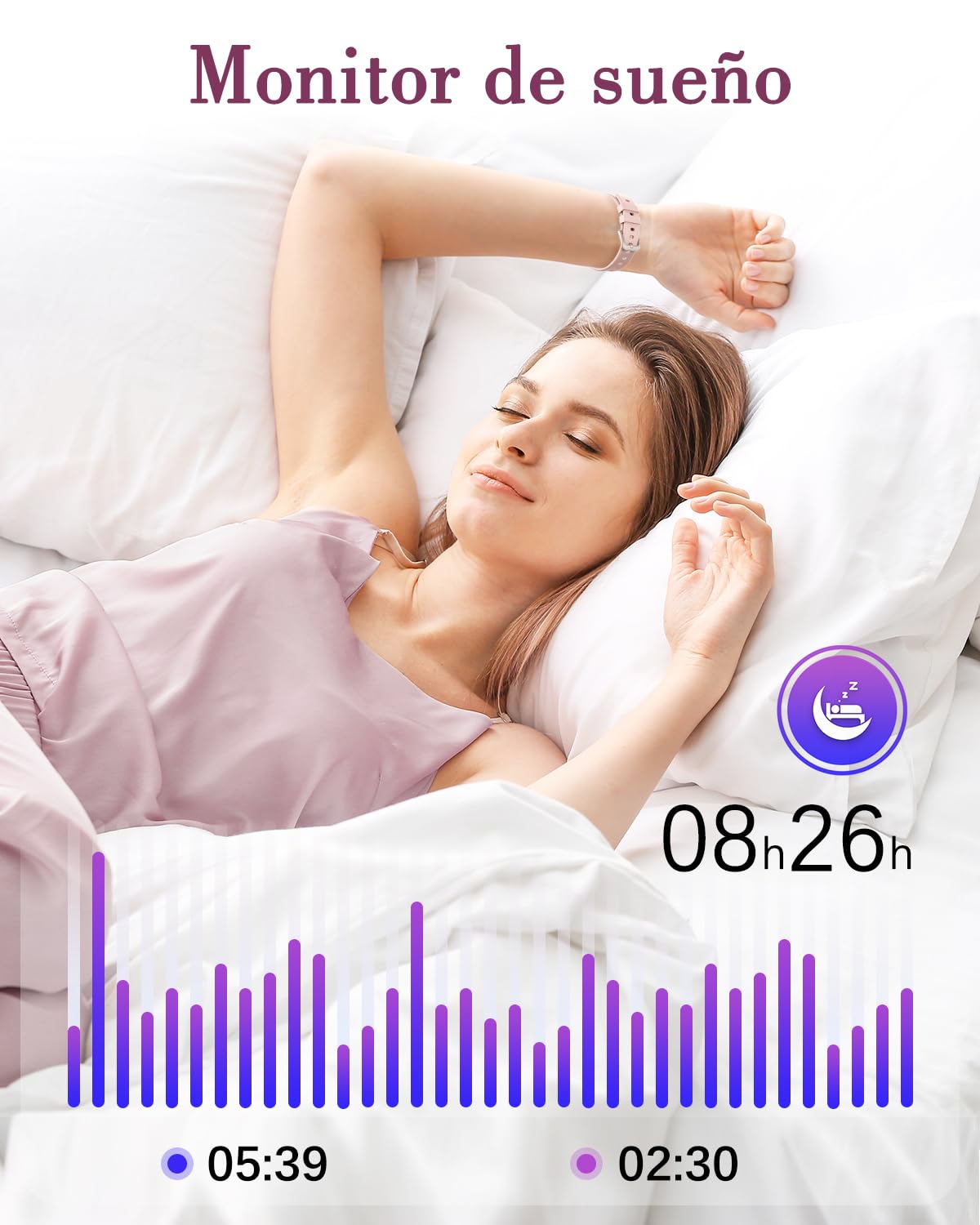 Reloj Inteligente para Mujer con Oxímetro, IP68 Impermeable, DIY Esfera, Monitor Sueño, Podómetro, Pulsómetro, Smartwatch para Android iOS (Rosa)