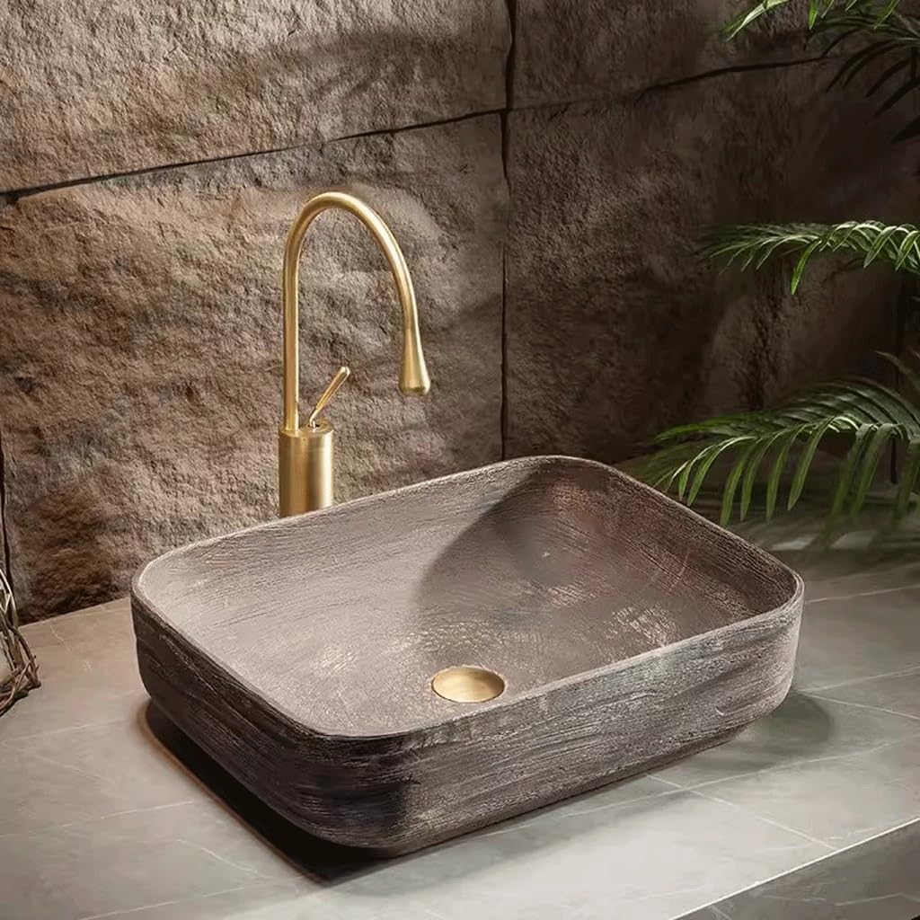 Zlew statek kreatywna umywalka ceramiczna retro prostokątny chiński zlew hotelowy, jeden kolor B, jeden kolor A, jeden kolor-A
