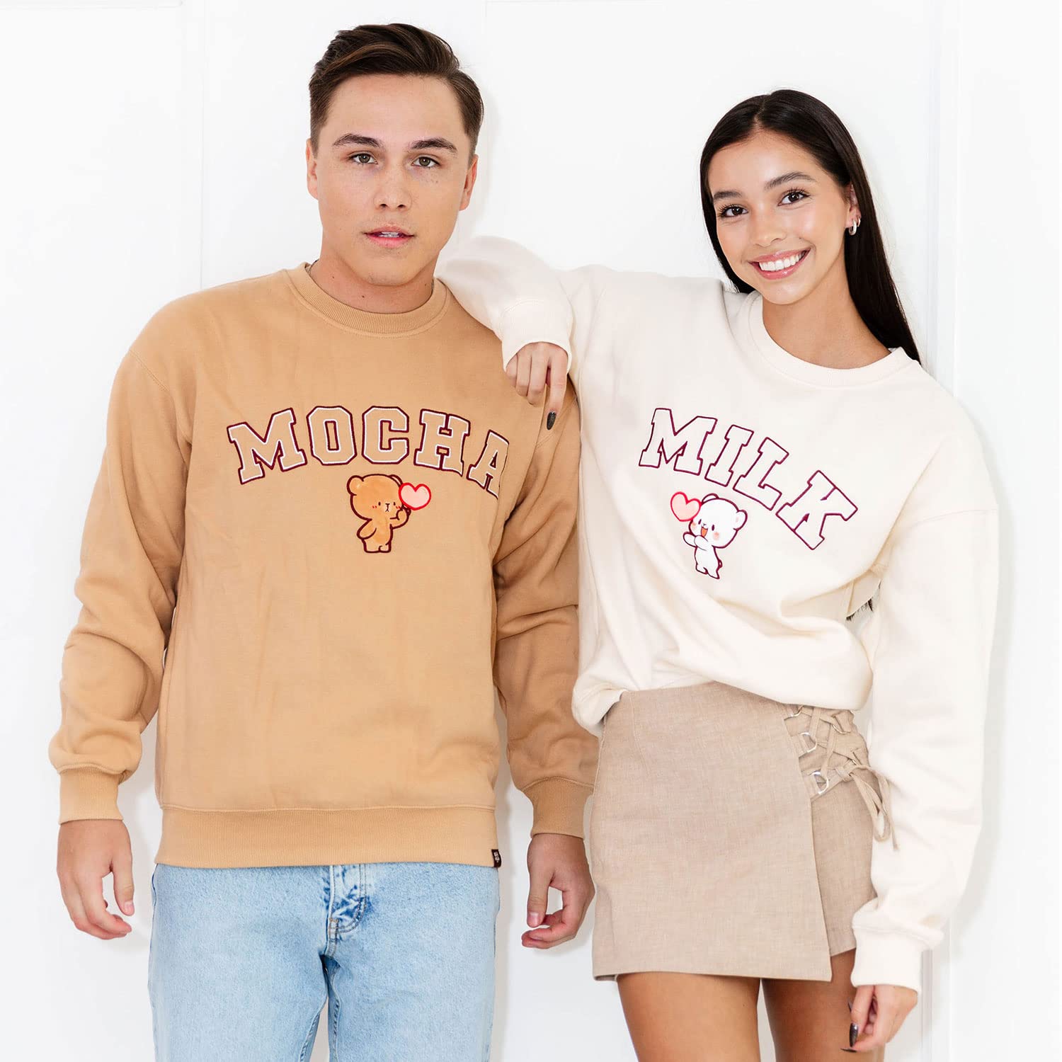 Milkmochabear Sudadera casual de manga larga con cuello redondo y ajuste relajado