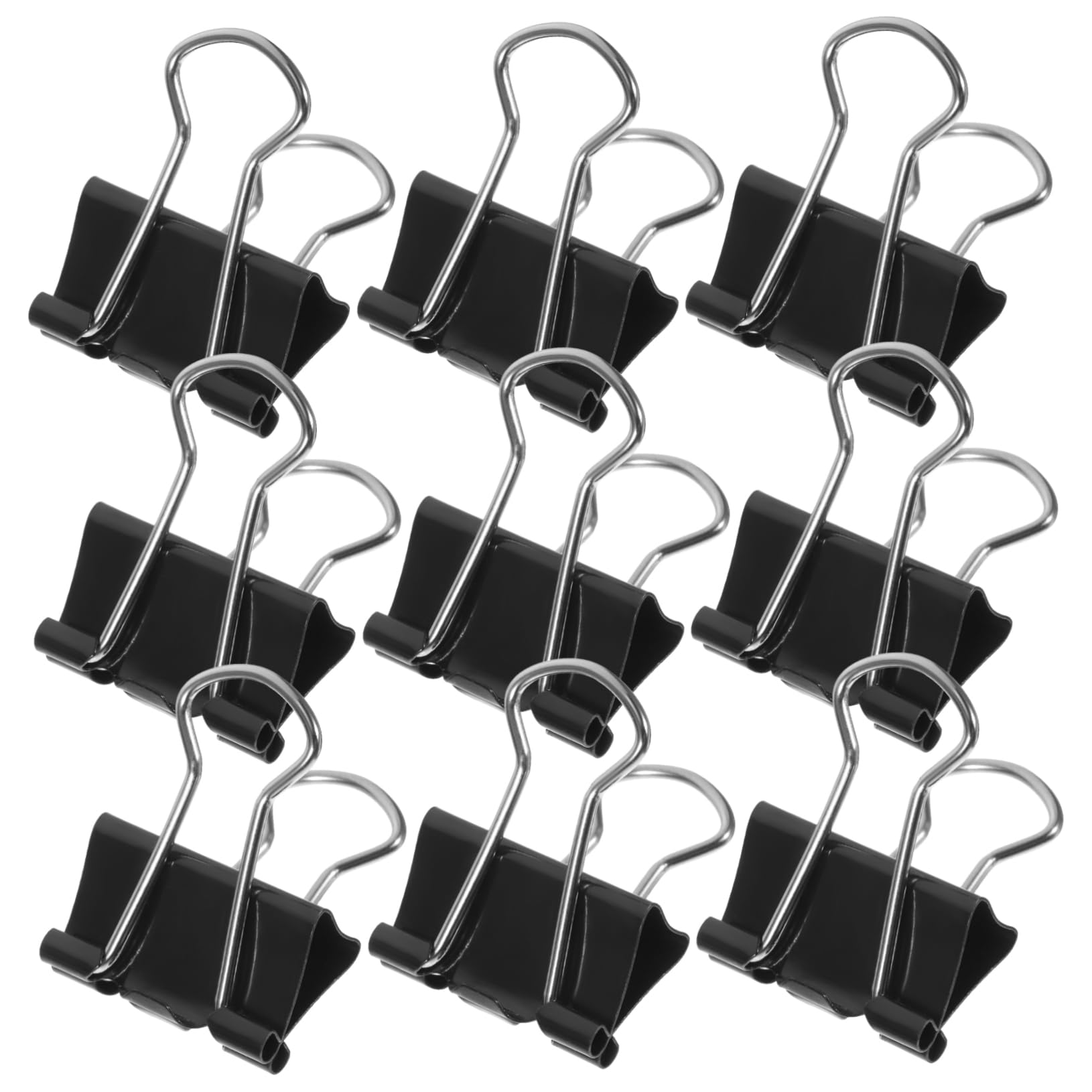 HOODANCOS 24PCS Black Binder Clips 19mm Document Fixing Clips Metal Office Supplies for Organizing Papers for Home and Office Use
