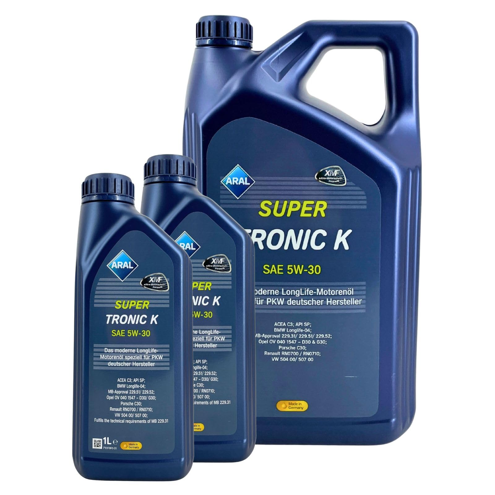 Aral SuperTronic K 5W-30 Motorenöl (7L Set / 5+2 Liter) - PKW Leichtlauföl für Benzin & Diesel mit DPF