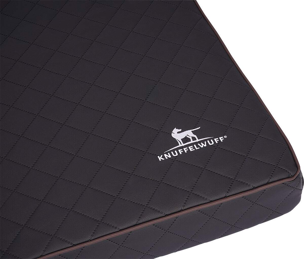 Knuffelwuff Orthopädische Hundematte Juna Hundebett aus laser gestepptem Kunstleder waschbar Hunde ortho orthopädisch memory XXL 110x66cm Schwarz