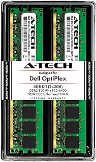 A-Tech 4GB (2 x 2GB) Memory RAM Kit for Dell OptiPlex 960, 760, 755, 745, 740, 360, 330, 160, (MT, DT, SFF, USFF) - DDR2 800MHz PC2-6400 Non-ECC DIMM Modules