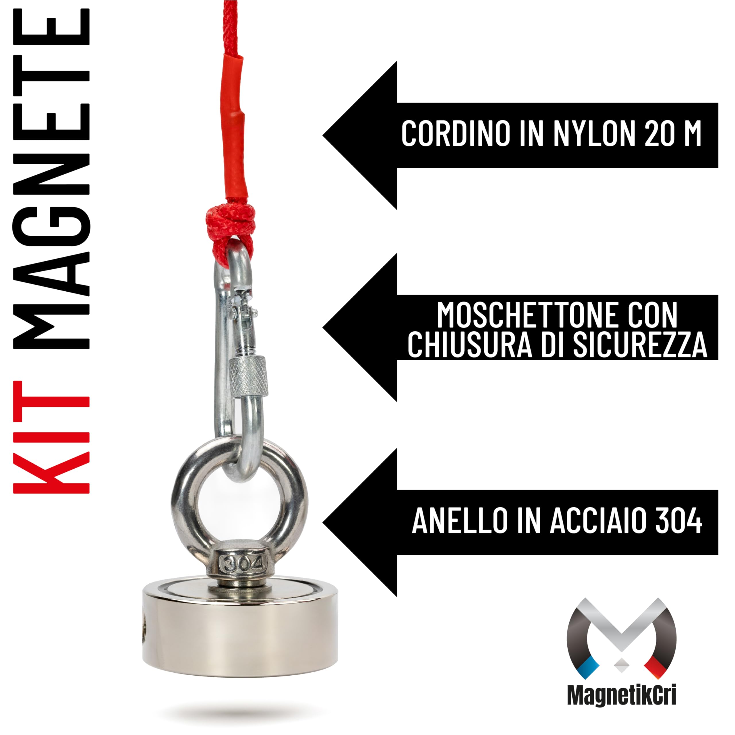 MagnetikCri - Magneti Neodimio, Con Protezione in Acciaio, Calamite Potenti Neodimio Con Capacità Di Carico 100Kg