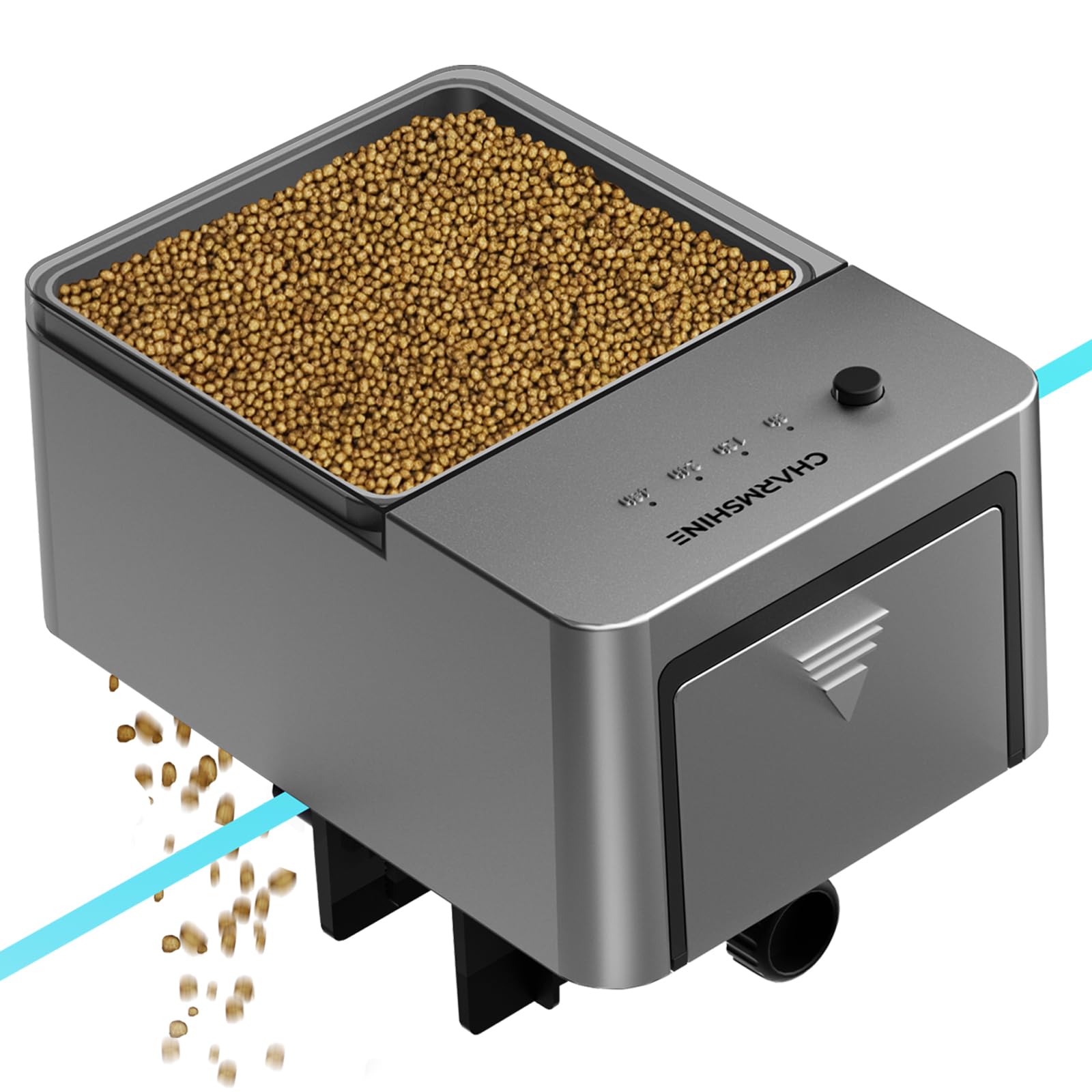 100ml Automatic Feeder for Aquarium Vacation Timer for Fish Tank Food Adjustable Auto Fish Feeder Dispenser for Pellets Strips 8/12/24/48H Timer Battery Operated(Not Included)