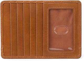 Euro Slide Leather Passport Wallet for Travel with Card Slots, ID Window, Zipper Pocket & Cash Organizer - Premium Polished Leather Passport Holder - Truffle