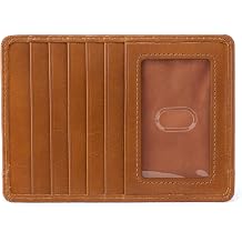 HOBO Euro Slide Leather Passport Wallet for Travel with Card Slots, ID Window, Zipper Pocket & Cash Organizer - Premium Polished Leather Passport Holder - Truffle