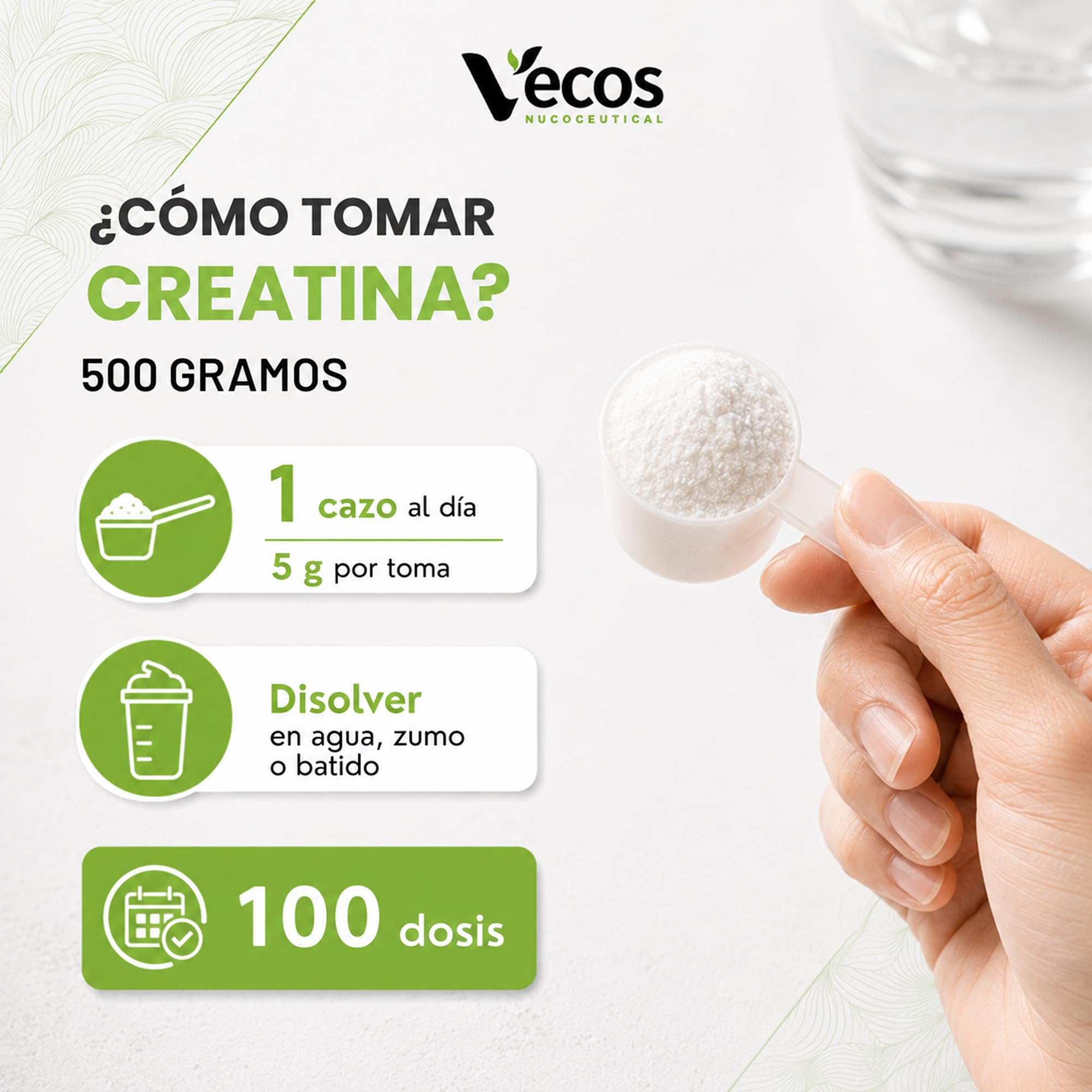 Creatina Monohidrato Creapure® – Polvo Micronizado 500 g sin Sabor – Alta Pureza Alemana para Máxima Fuerza, Potencia y Recuperación (500 Gramos)
