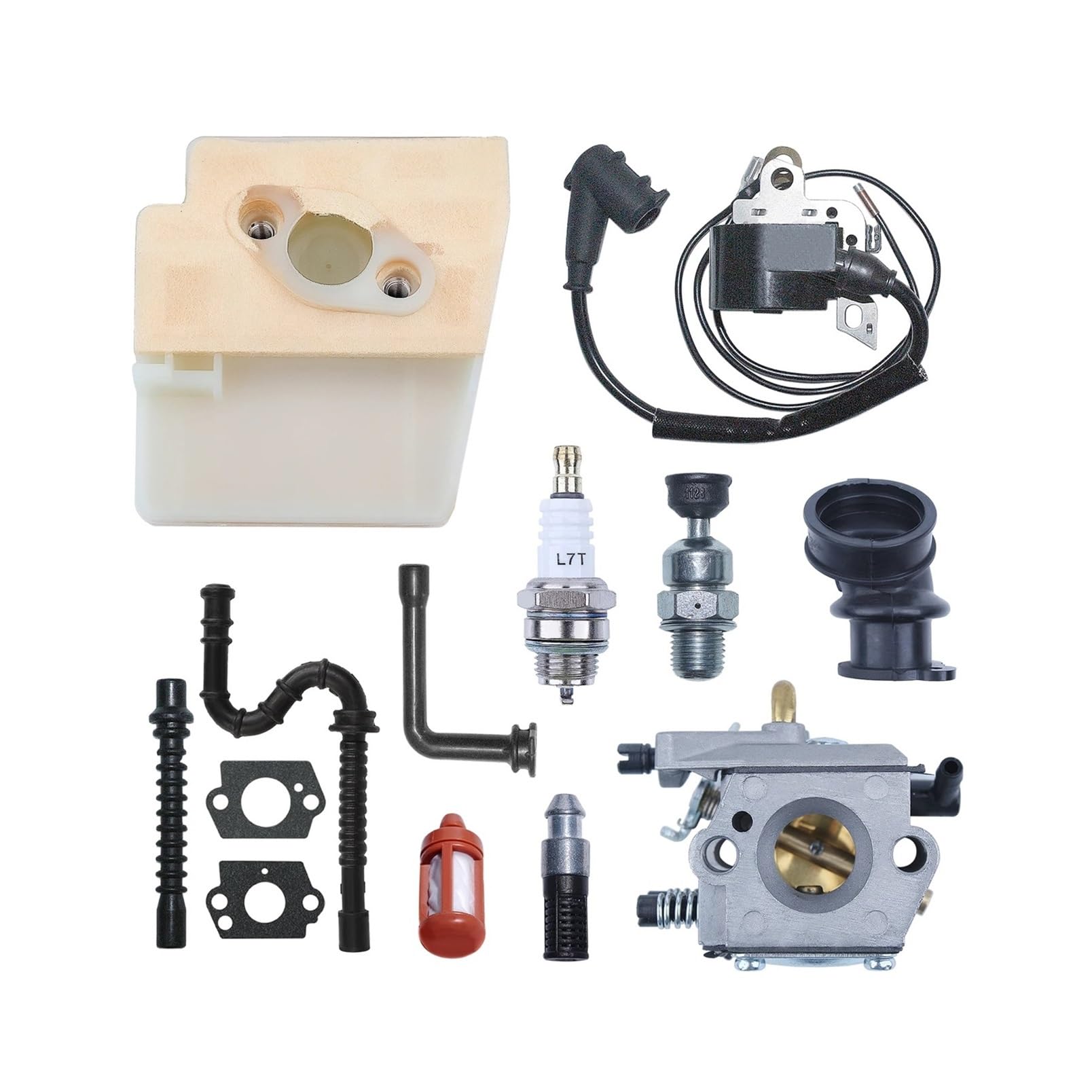 Accesorios para cortacésped Bujía de Bobina de Encendido de carburador for S-ihl MS260 026 MS240 024 Kit de línea de Impulso de Filtro de Combustible y Aire