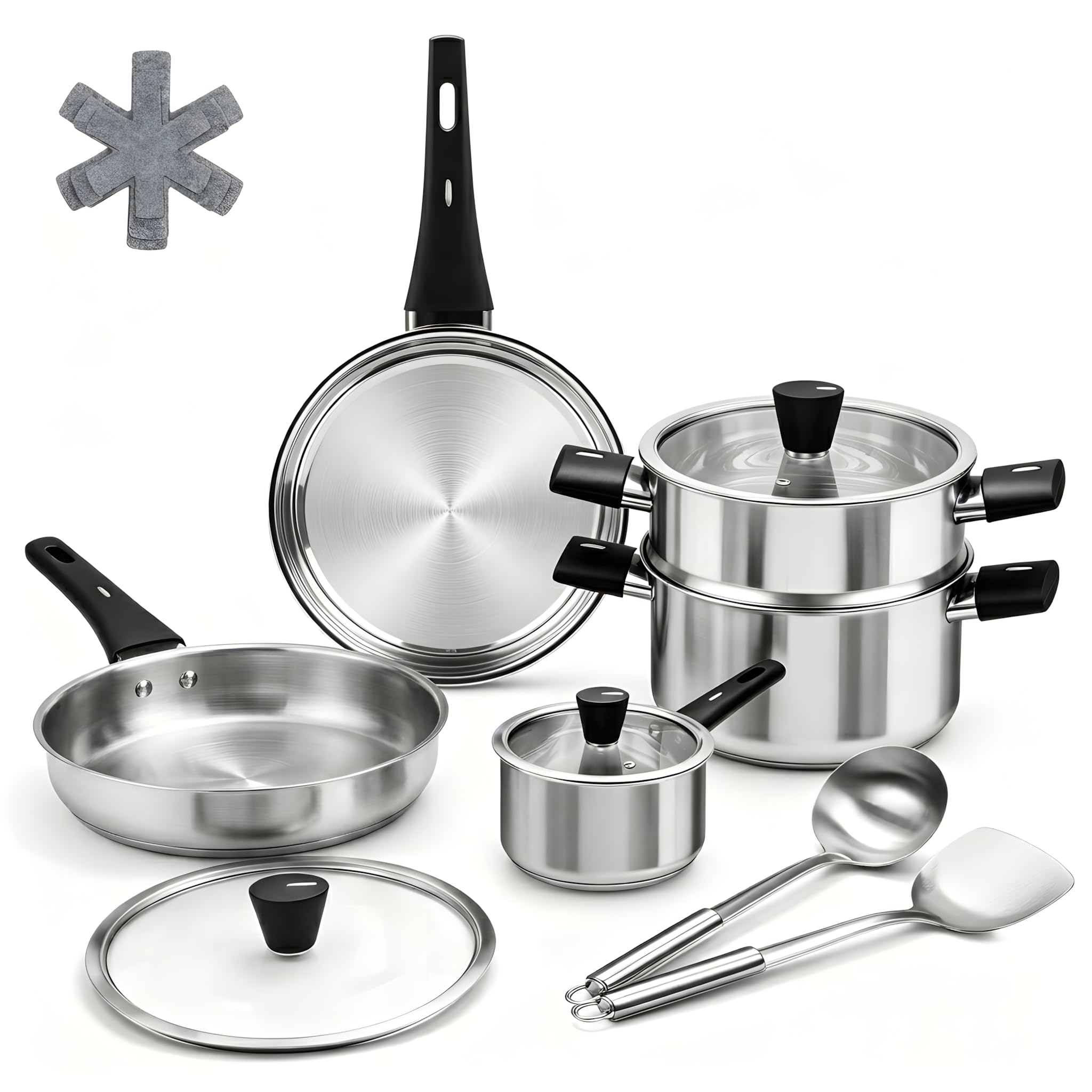 ASKSCICI Stainless Steel Cookware Set