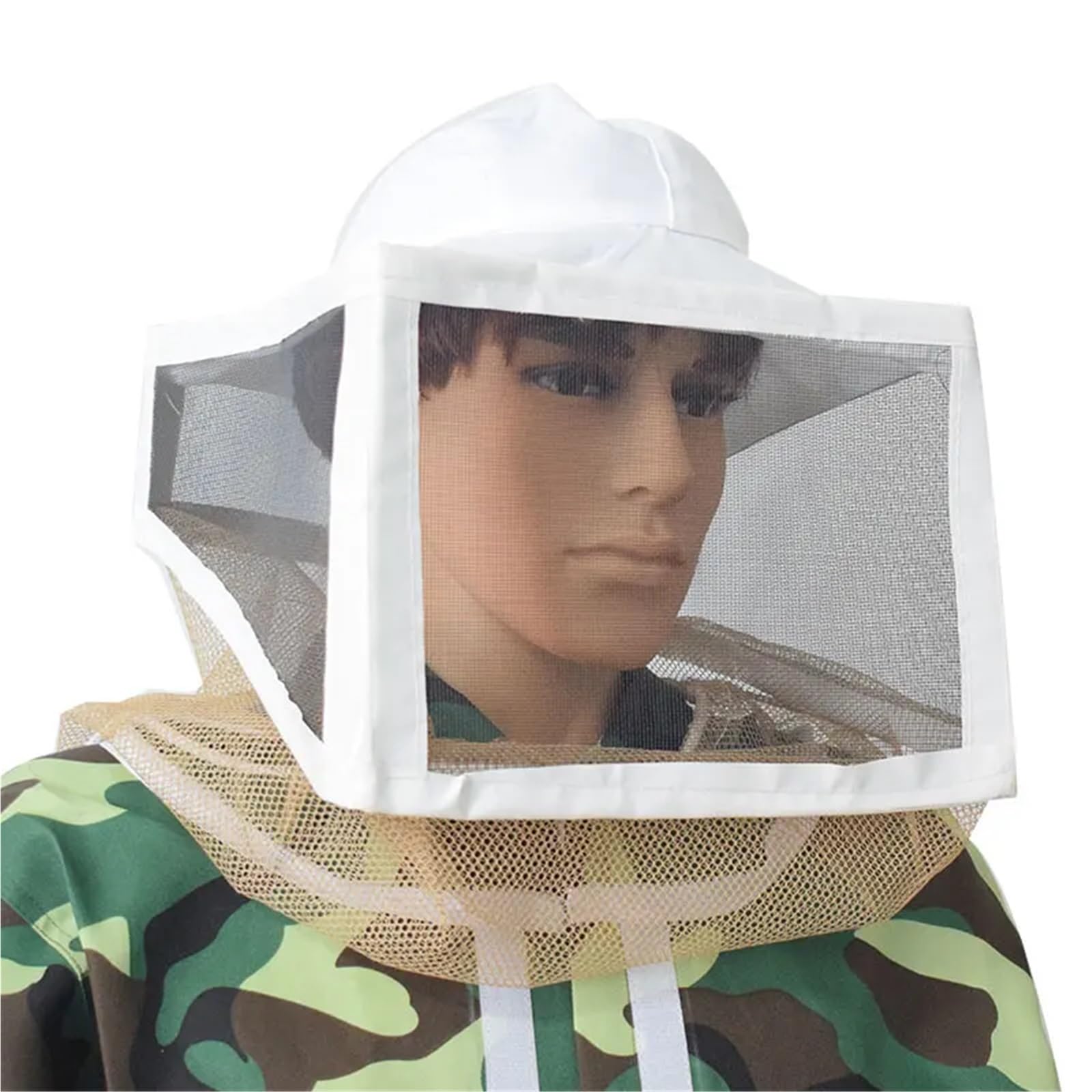Imkerhut Vollgesichtsschutzhut Imkeranzüge Schutzfaser-Imkerwerkzeug Stichfreie Bindung Quadratischer Klappschleier FüR Outdoor Lovers