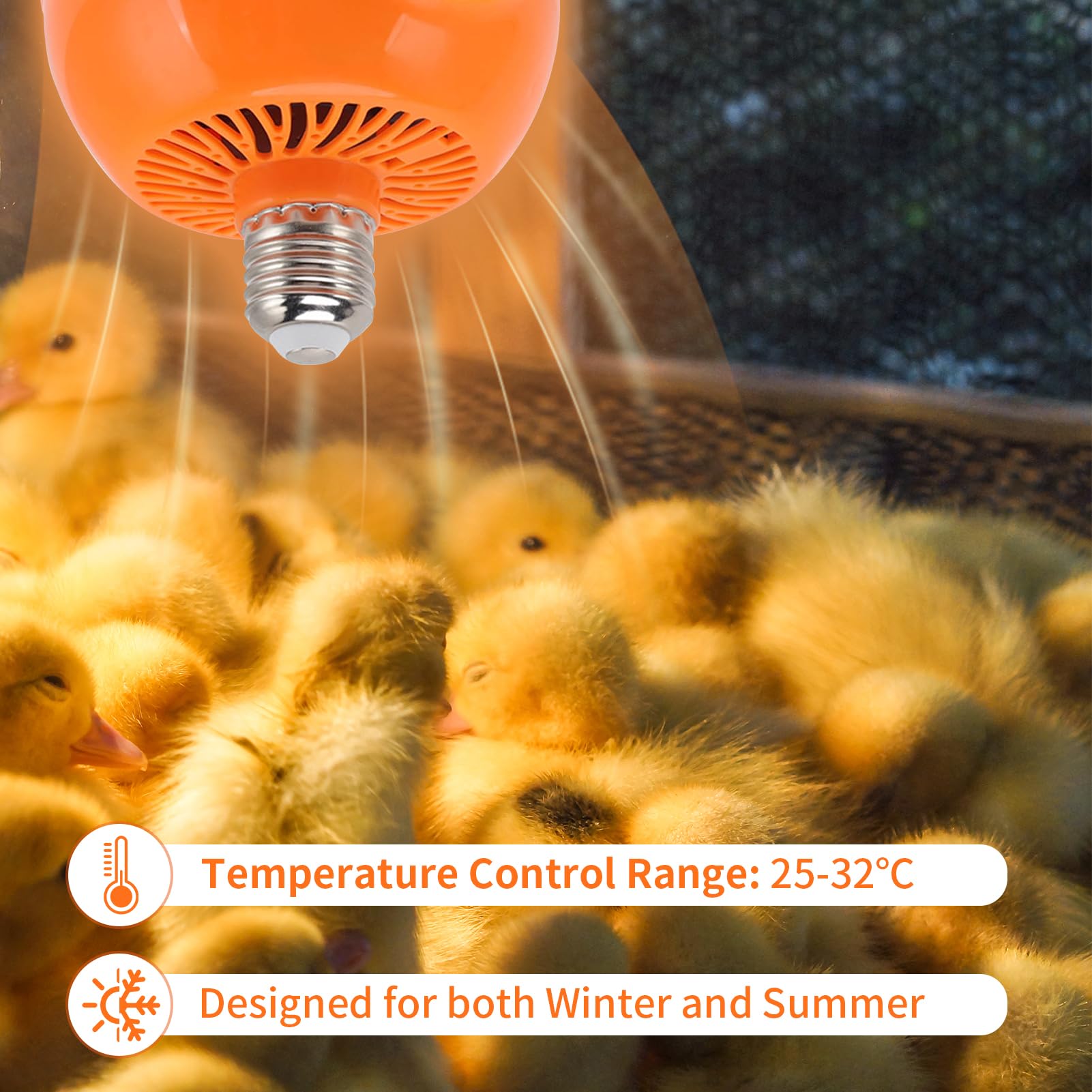 Chauffage Pour Poulailler à Température Constante Automatique Lampe Chauffante Pour Volaille Fonction De Refroidissement Lampe Chauffante Pour Bétail Thermostat