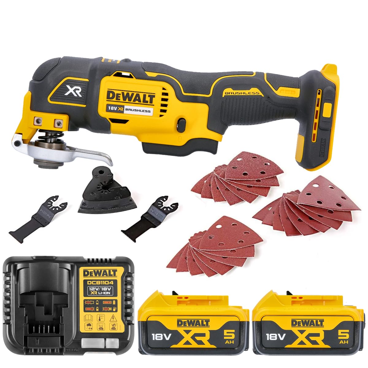 Dewalt Light Dcs355n 18V Oscillating Multi-Tool With 2 X 5Ah Dcb184 Batteries & Charger