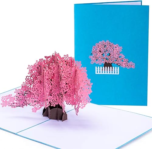 Tarjetas emergentes de cerezo gigante, tarjeta de aniversario, tarjeta de boda, tarjetas de cumpleaños, tarjetas de mejoramiento, tarjetas de