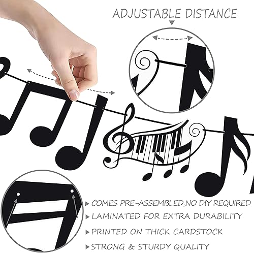 Miniatura 3 de Cartel musical para fiesta de cumpleaños, fiesta musical, cartel musical, decoración con recortes para conciertos de música, suministros para fiesta