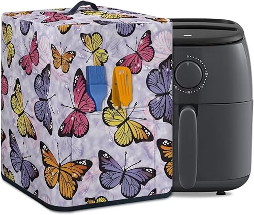 Funda antipolvo floral rosa para freidora de aire de 5 a 6 cuartos de galón, fundas protectoras para electrodomésticos pequeños, resistentes a las