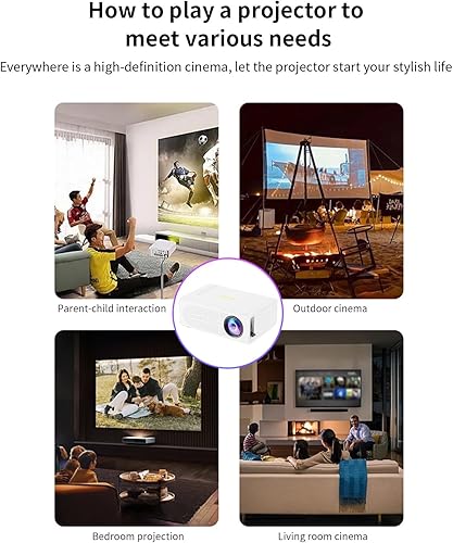 Miniatura 3 de Portable Wall Projector, Mini Projector for Bedroom with Remote LED, Phone Projector 1080P HD, Projector for Living Room Bedroom HDMIUSBAVMemory Card