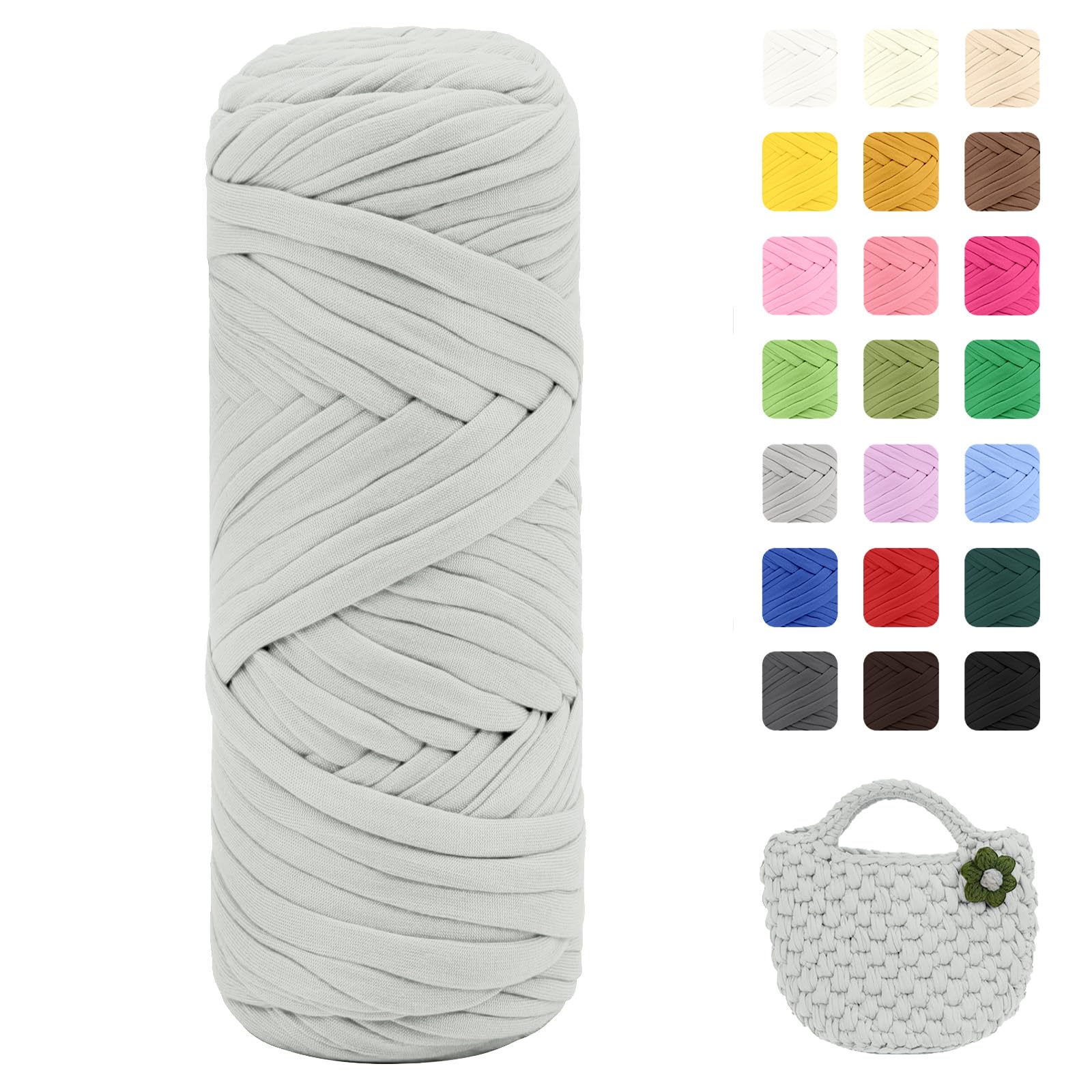 Maxee 400g T-Shirt Garn – 2 er Pack (je 200g/75m), Weiches Beilaufgarn zum Häkeln & Stricken – Farbintensiv & pflegeleicht, Ideal für Häkeltaschen/Körbe/Teppiche DIY Projekte, Handarbeiten und Deko