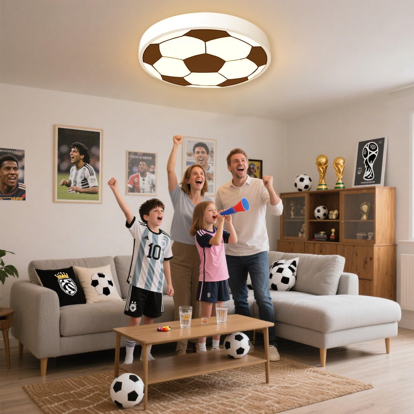 Plafonnier LED Enfant Forme De Voiture - 50 Cm, Réglable En Couleur Et Luminosité, Télécommande