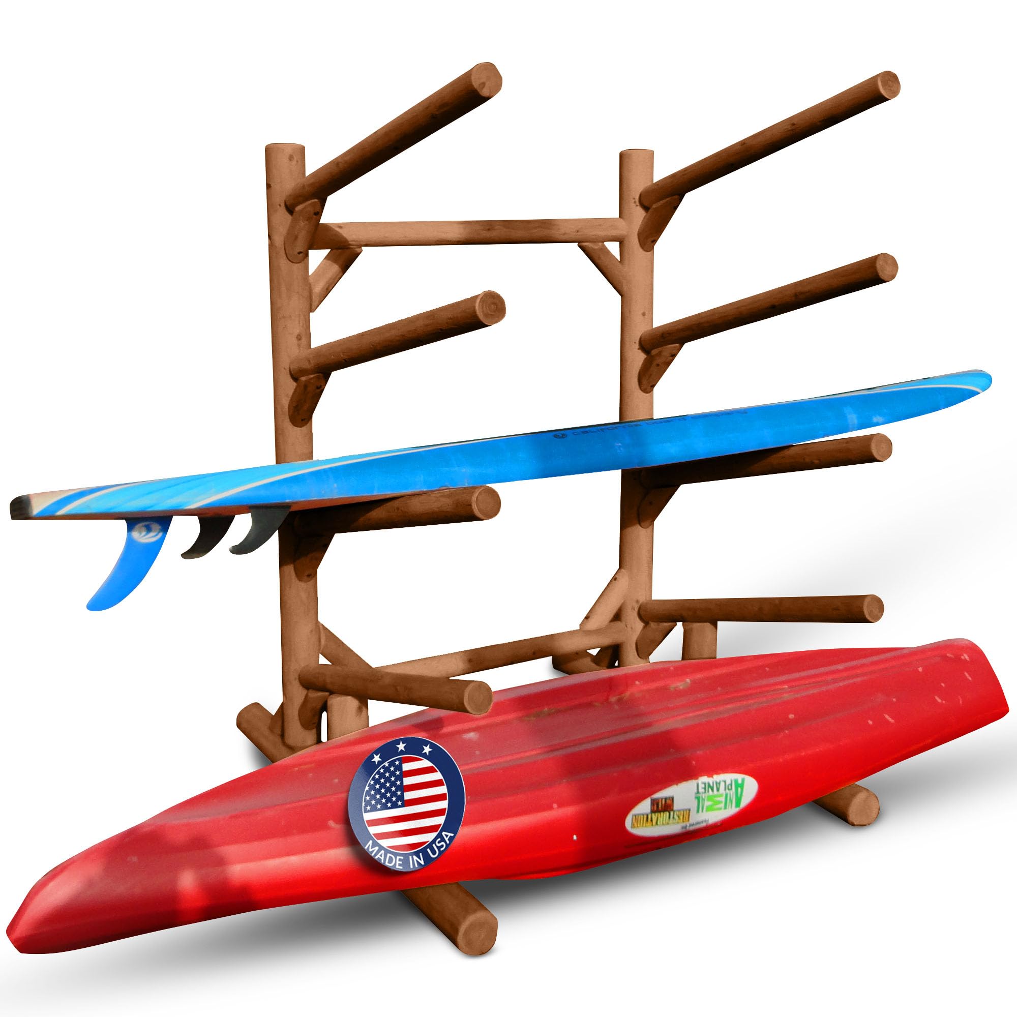 Amazon.com: 4-Place Log Kayak Rack, One-Sided Kayak and SUP Log