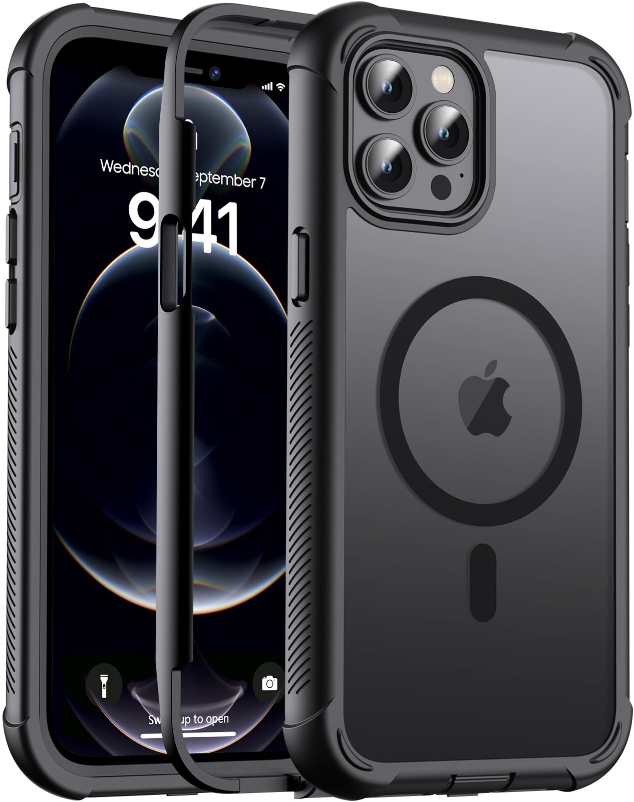 jaroco Magnetic for iPhone 12 Pro Max Case Heavy Duty Protection Black