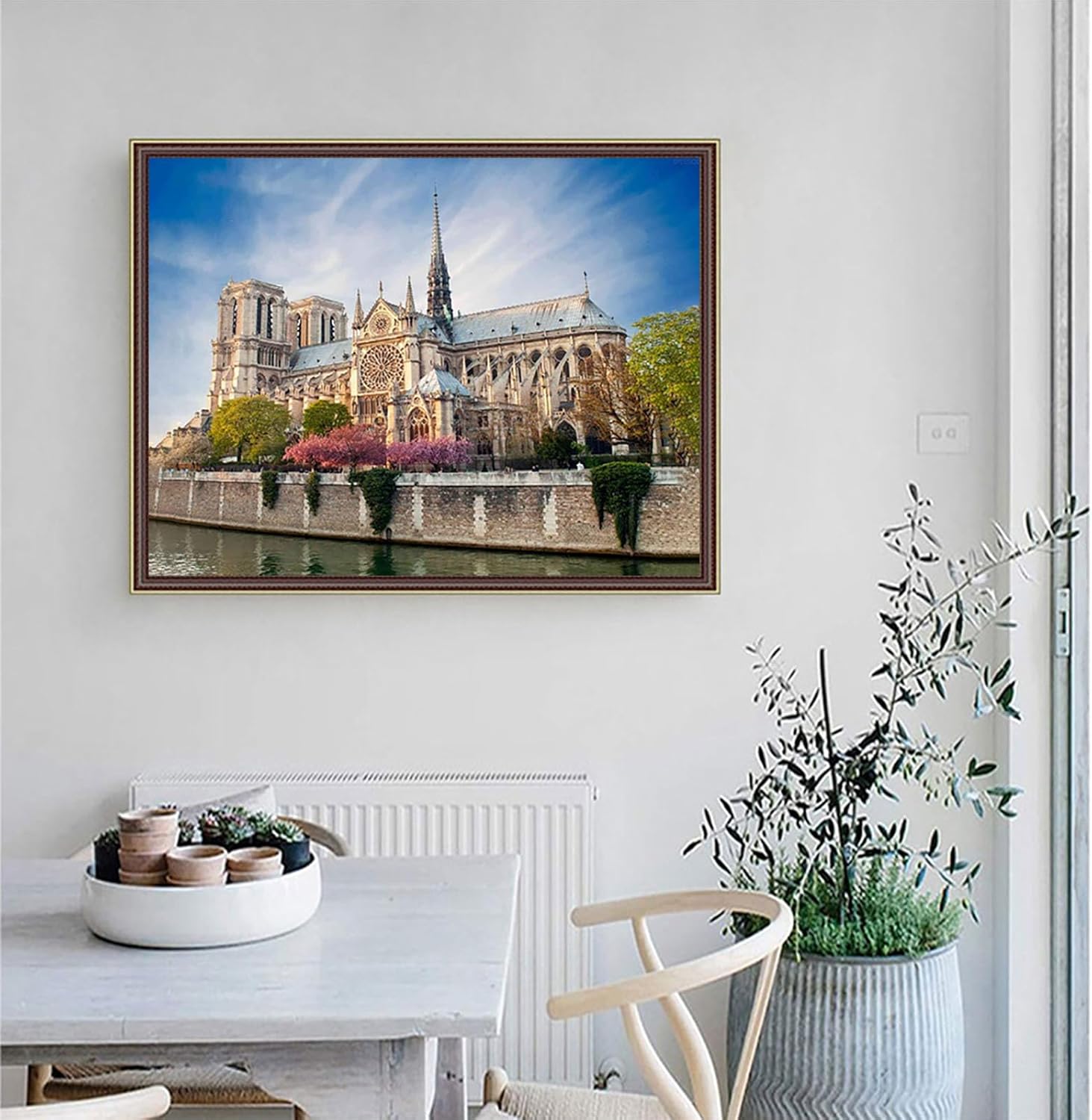 IPISSOI Landmark Diamond Painting Kits, France Notre Dame De Paris Diamond Painting with Tools for Home Wall Decor Full Drill 12x16 Inch