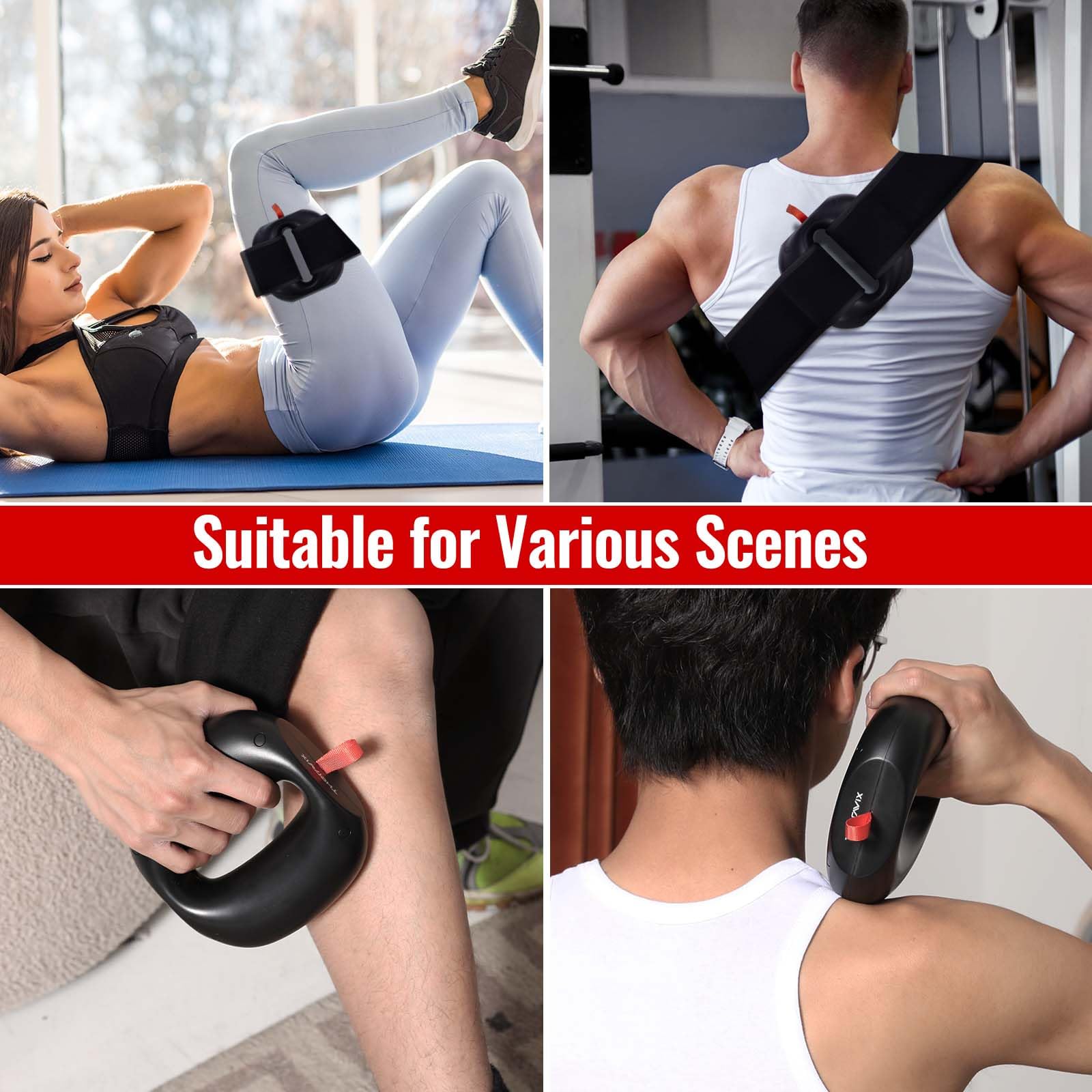 Pistola de masaje muscular deportiva de tejido profundo, masajeador vibrador de espalda con 8 modos, masajeador de percusión portátil para alivio de cuerpo completo, regalo para hombre