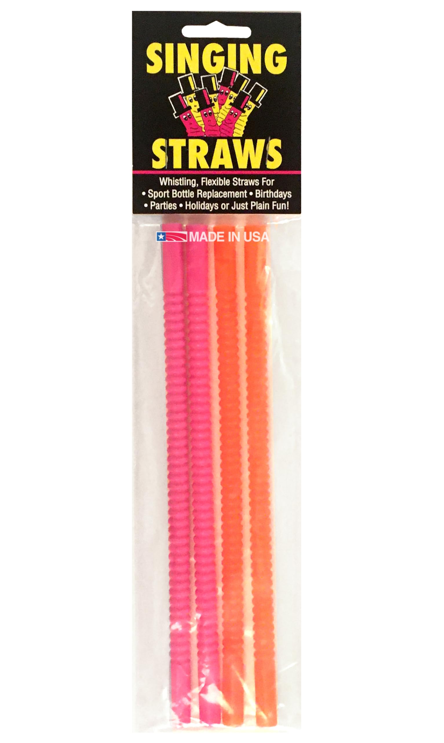 Smartwares9 inch Whistling Singing Straws 4 pack, Reusable, Safe Plastic, BPA Free, Made in the USA