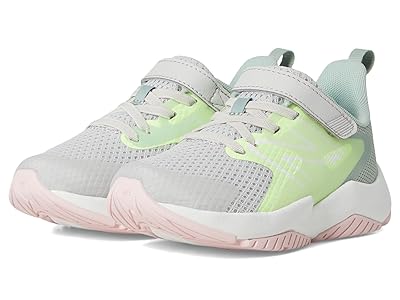 New Balance Kids Rave Run v2 Bungee Lace with Top Strap (Little Kid/Big Kid) Kids Shoes Grey Matter/Mint Flash/Mosaic Green : 6 Big Kid XW