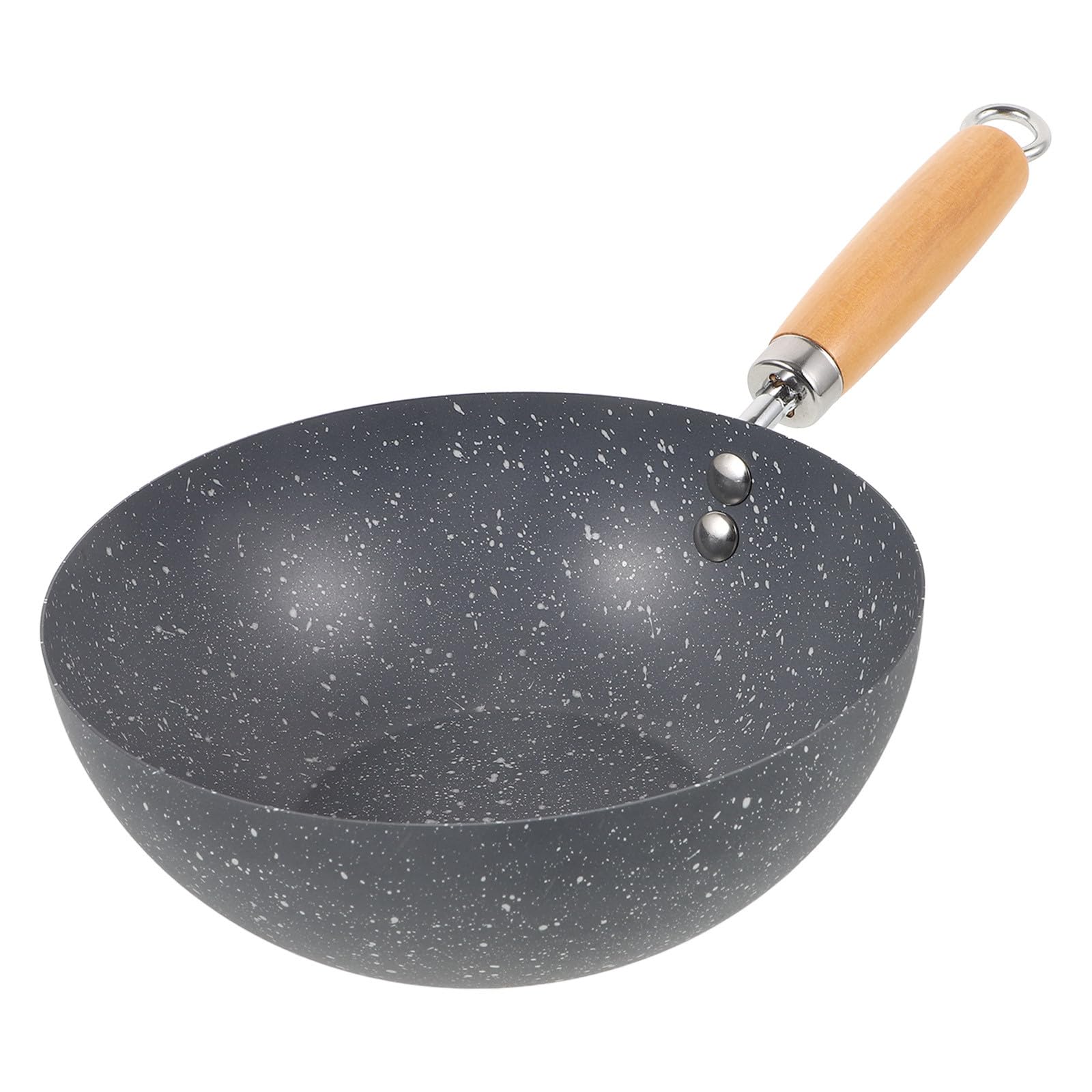 Wok à fond rond antiadhésif petit format en fer inoxydable Zerodeko poêle cuisine