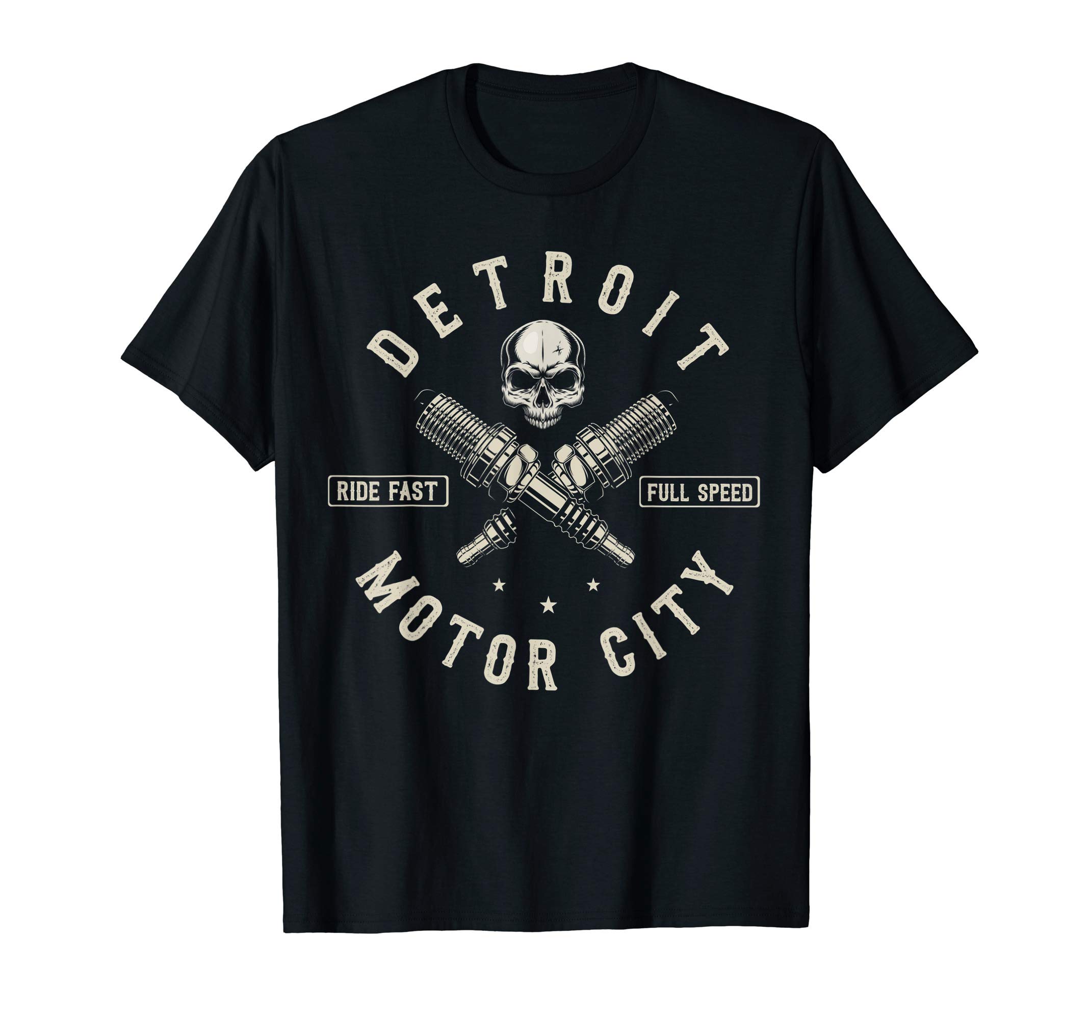Detroit Michigan Motor City GiftsDetroit Michigan Motor City Spark Plug Wings Ride Fast Speed T-ShirtOEKO-TEX STANDARD 100