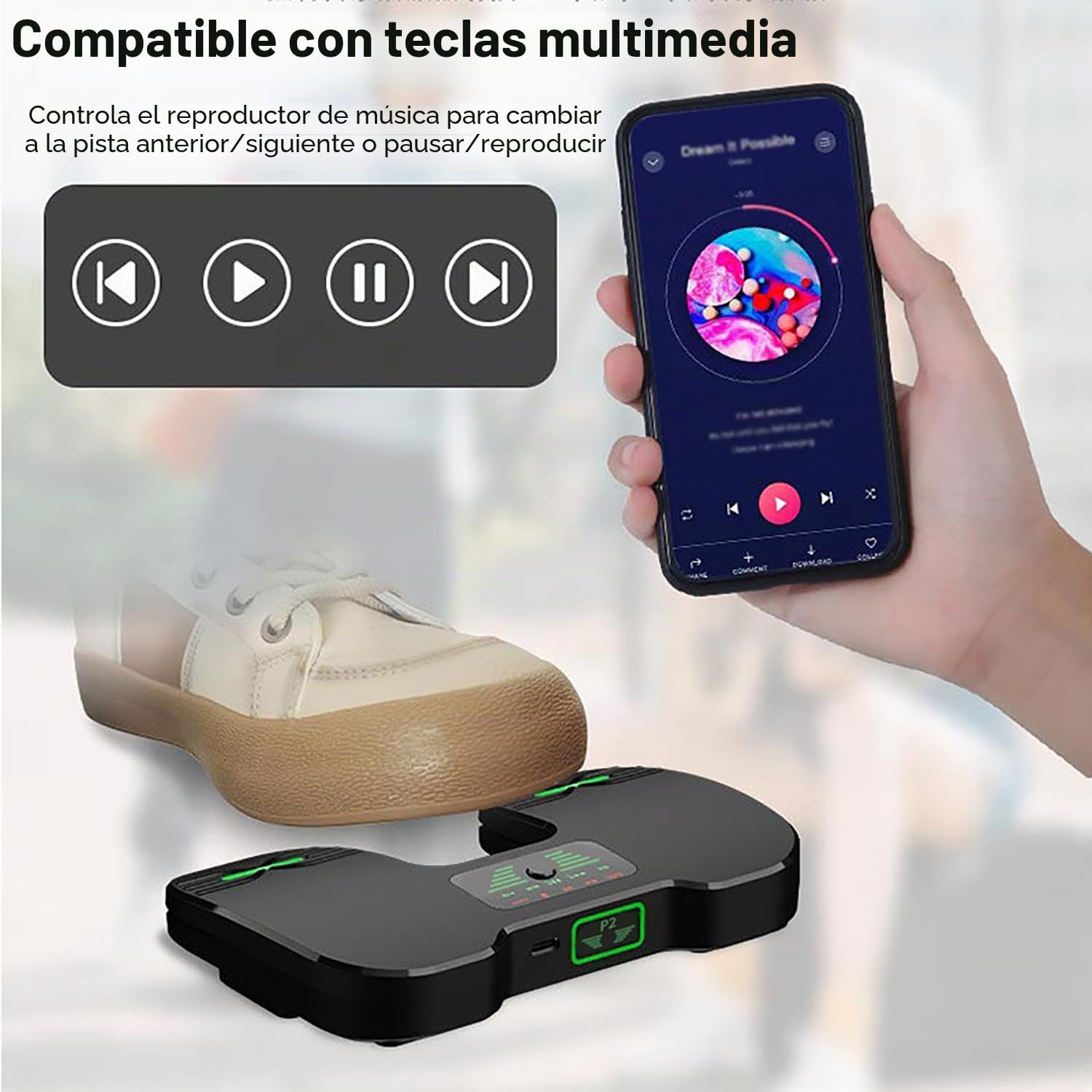 Pedal Bluetooth Partituras,Pedal para Pasar Paginas Tablet,Volteador de Página de Música Recargable,Pedal Bluetooth Page Turner para Tablets y Smartphones, Silencioso