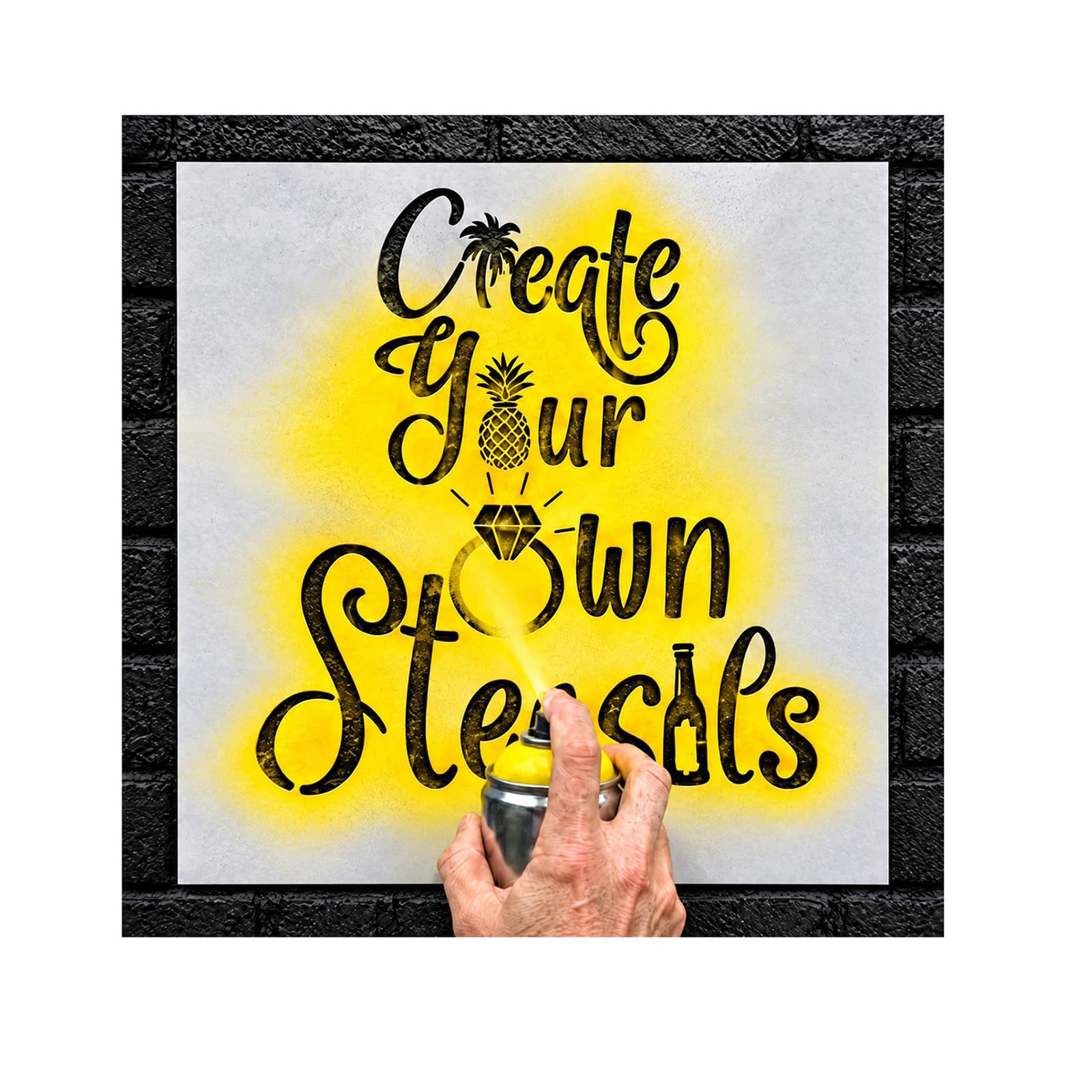 Custom Logo Stencil for Spray Paint, 11.8"x11.8" PVC