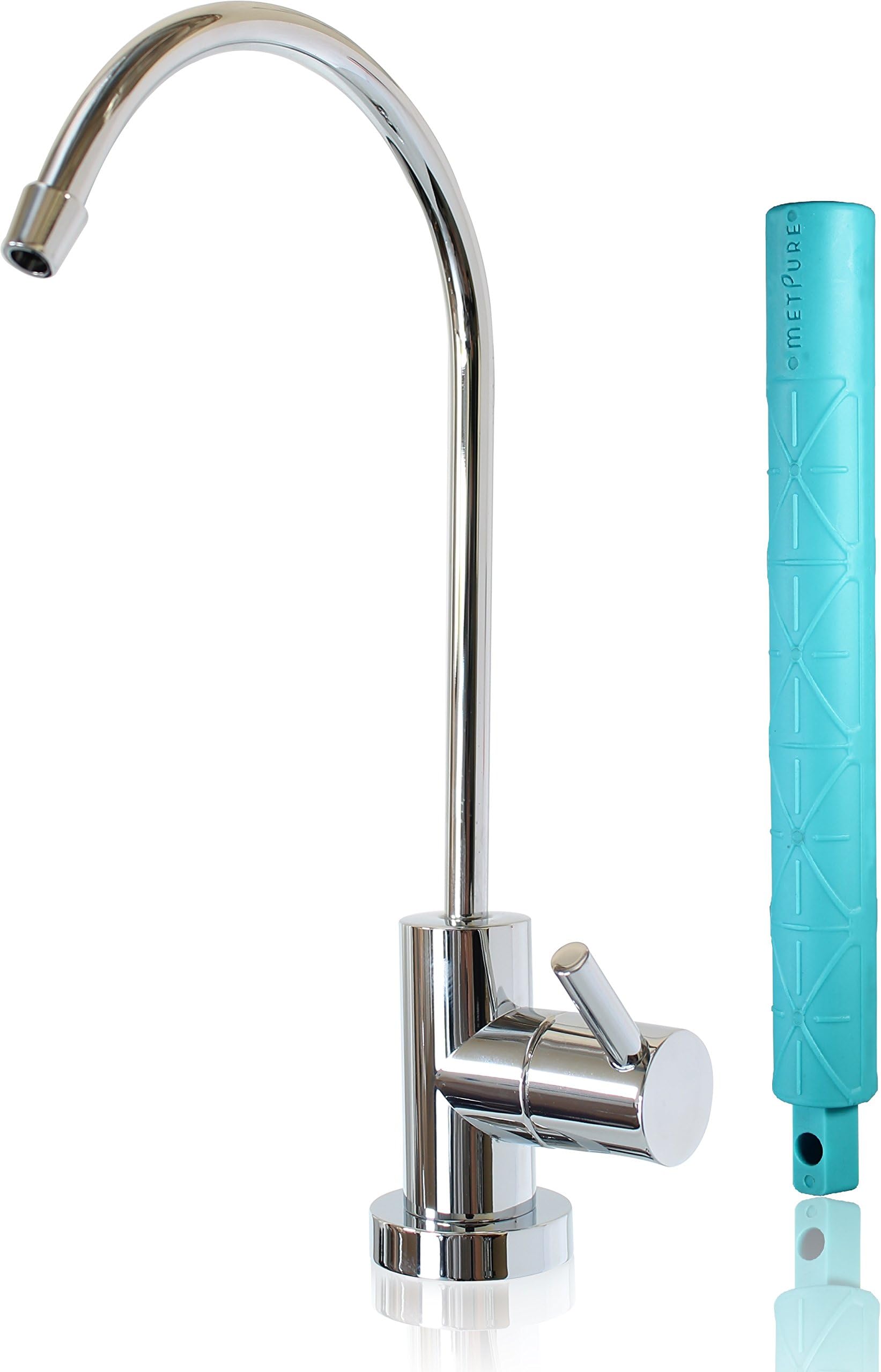 Reverse Osmosis Faucet Non-airgap RO Filtration System Gooseneck Euro Style NSF 100% Lead Free Water Dispenser Spout (Chrome) with Faucet Wrench RO-FW148