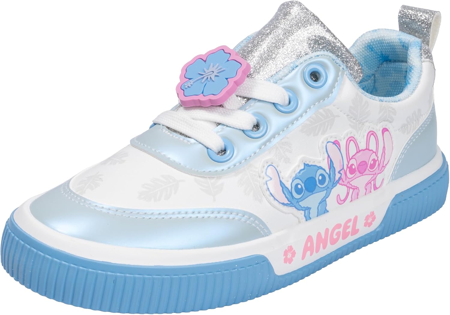 Disney Stitch Officially Licensed Girls Youth Court Sneakers Athletic Running Shoes Cushioned Lightweight Kids Footwear School Playground Casual Wear