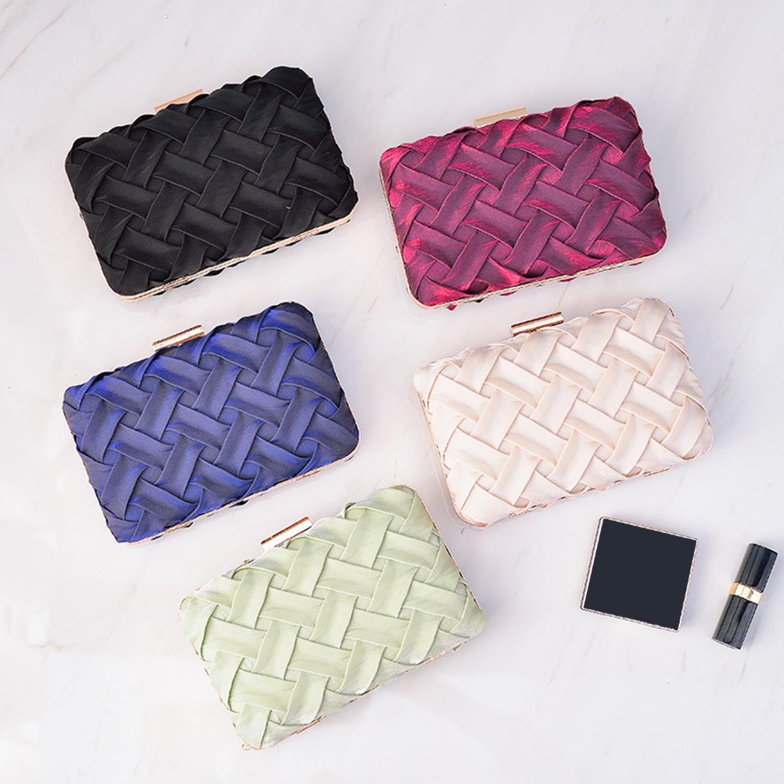 CORIOS Damen Abendtasche Clutch Tasche Hochzeit Brautbörse Handtasche Elegante Schultertasche Kettentasche Tasche Luxurious Klein Umhängetasche für Hochzeit Wedding Prom Party Schwarz