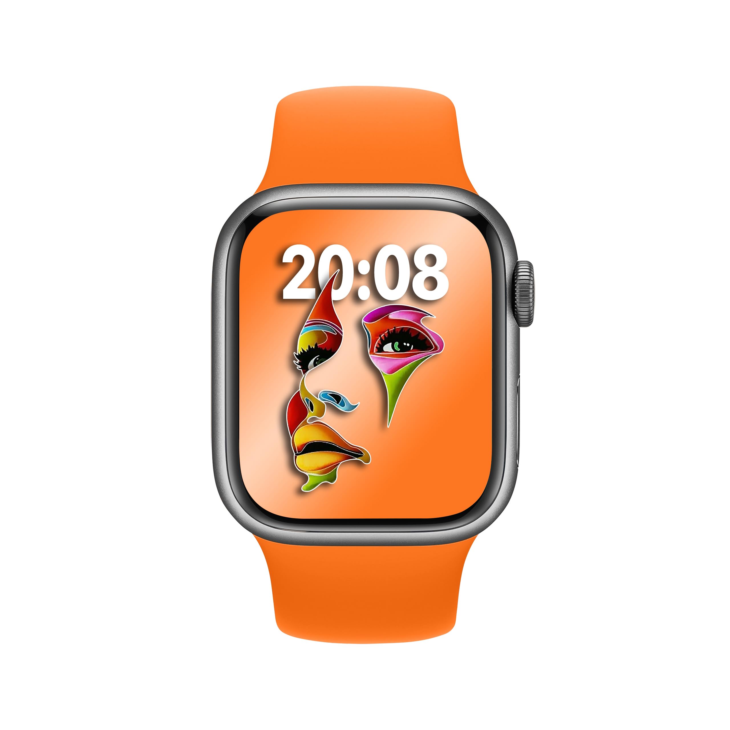 ELETTRONEO SBC1 Cinturino Sport per Apple Watch Band serie Ultra 2 49mm, serie 10 46mm, 9 8 7 45mm 41mm, SE 6 5 4 44mm 40mm, 3 2 1 42mm 38mm Bracciale silicone, Arancia