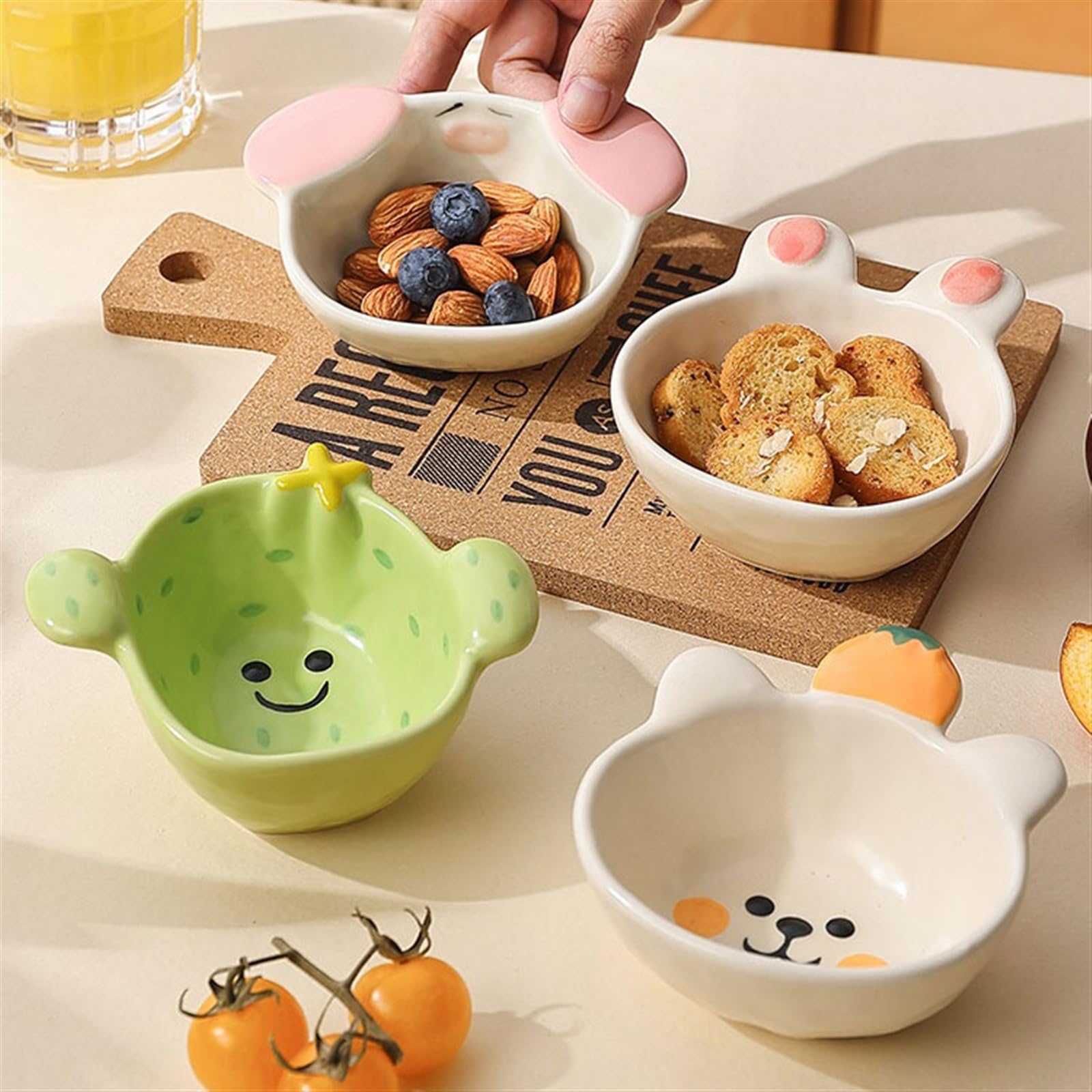 Ciotoline da Snack Delicato piatto for snack da dessert Ciotola for immersione in ceramica Piatto for condimenti for pentole calde Piatto carino for salsa e aceto Piatti Snack Ceramica