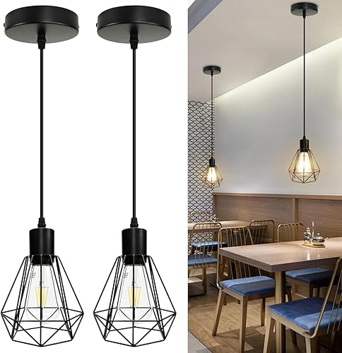 Miniatura 8 de LTBLIGHT Lámparas colgantes de 3 luces, lámparas colgantes ajustables estilo granja con base E26, lámpara de techo industrial vintage para isla de