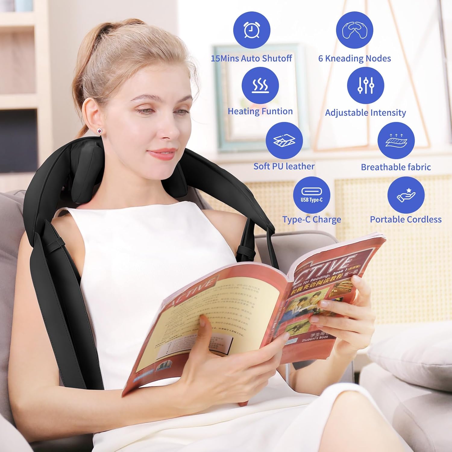 Cordless Neck Massager with Heat - Shiatsu Neck and Back Massager for Pain Relief Deep Tissue, Rechargeable 6D Kneading Leg Shoulder Massage Gifts for Women Men Mom Dad Birthday Mothers Fathers Day Cordless Neck Massager with Heat - Shiatsu Neck and Back Massager for Pain Relief Deep Tissue, Rechargeable 6D Kneading Leg Shoulder Massage Gifts for Women Men Mom Dad Birthday Mothers Fathers Day