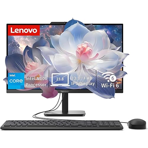 Lenovo IdeaCentre All-in-One Desktop Computer, 24" FHD Anti-Glare IPS Display, 16GB RAM, 512GB SSD, Intel 4-Core Processor, Wi-Fi 6, Bluetooth 5.2, Windows 11 Home, Everyday Use AIO
