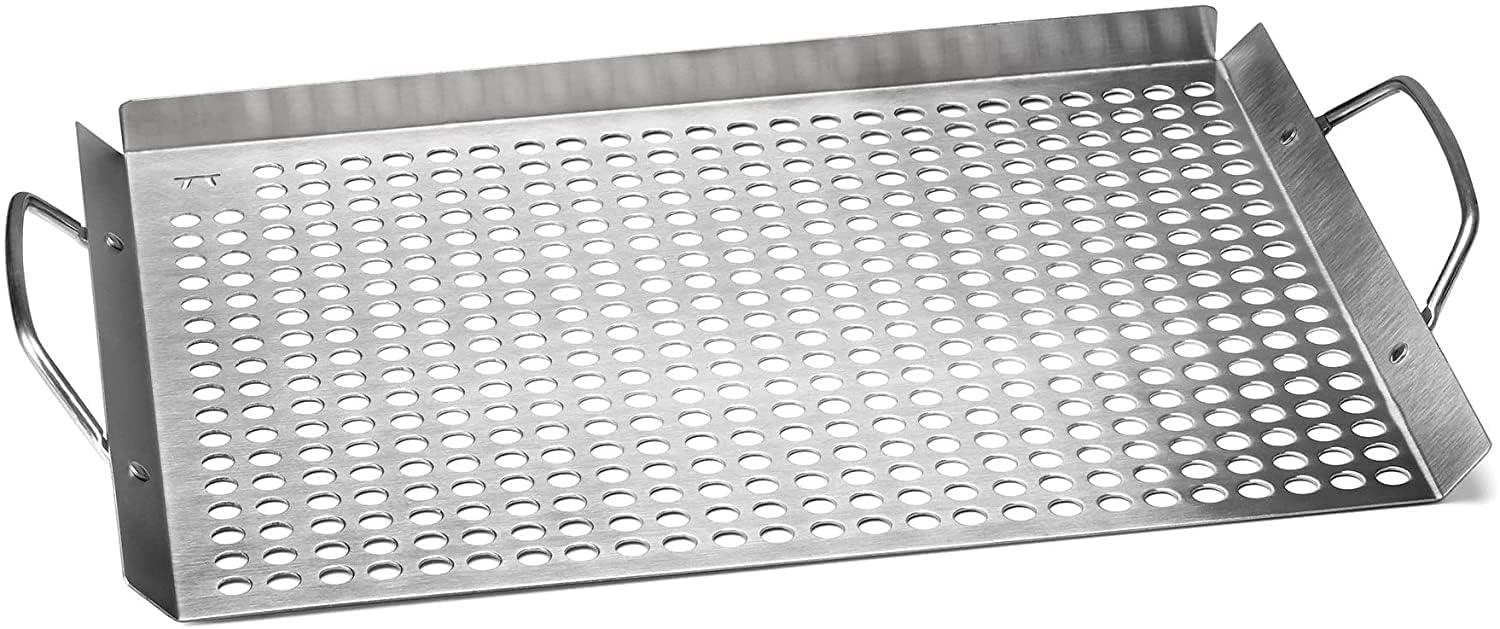 Indian Decor 311099 Stainless Steel Grill Topper Grid, Pack of 1 ; 11"x17" - Chrome