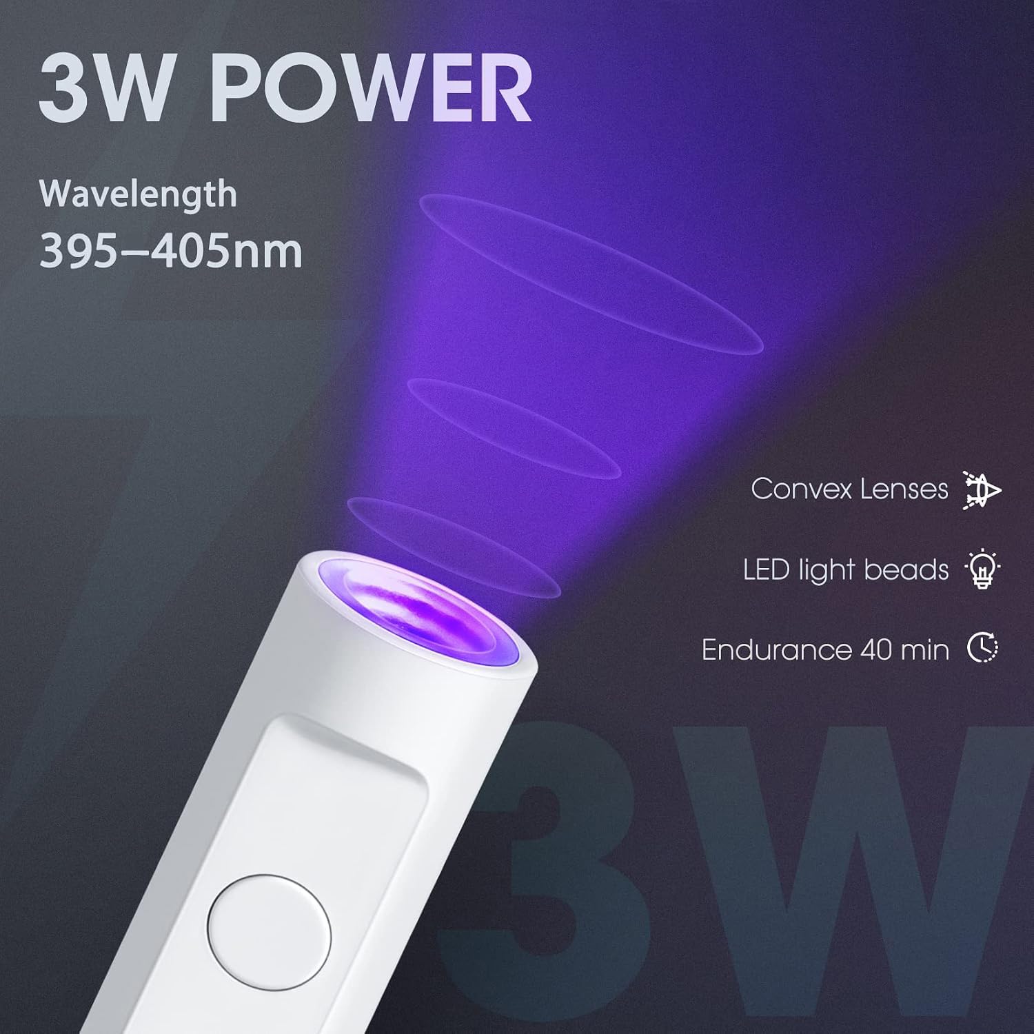 mlogiroa Mini UV Nagellampe für Gelnägel Handheld UV Licht 3W Nageltrockner Weiß
