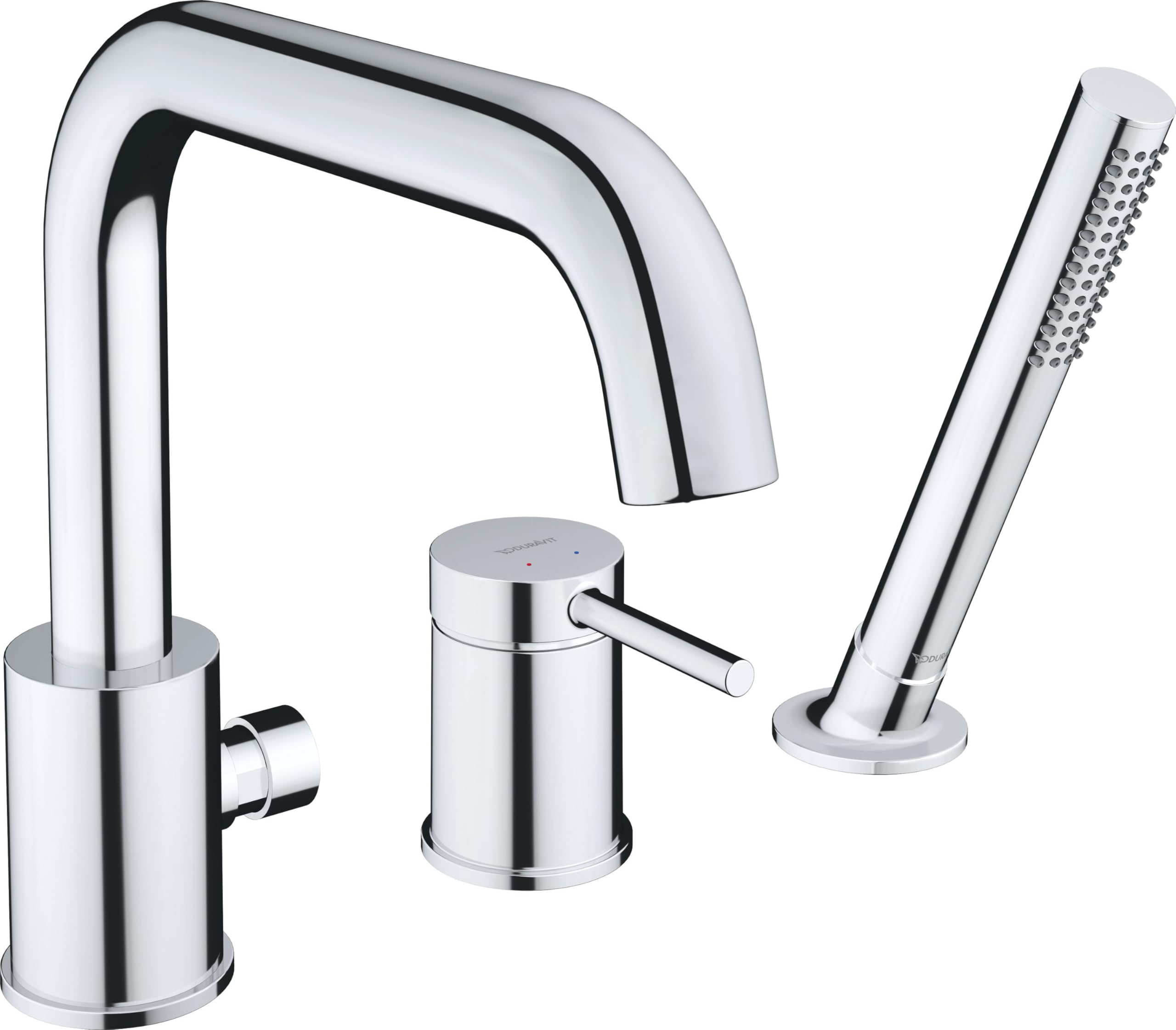 Duravit Circle robinetterie de baignoire à 3 trous, saillie 215 mm, montage sur bord de baignoire, chrome, CE5260000010, CE5260000010