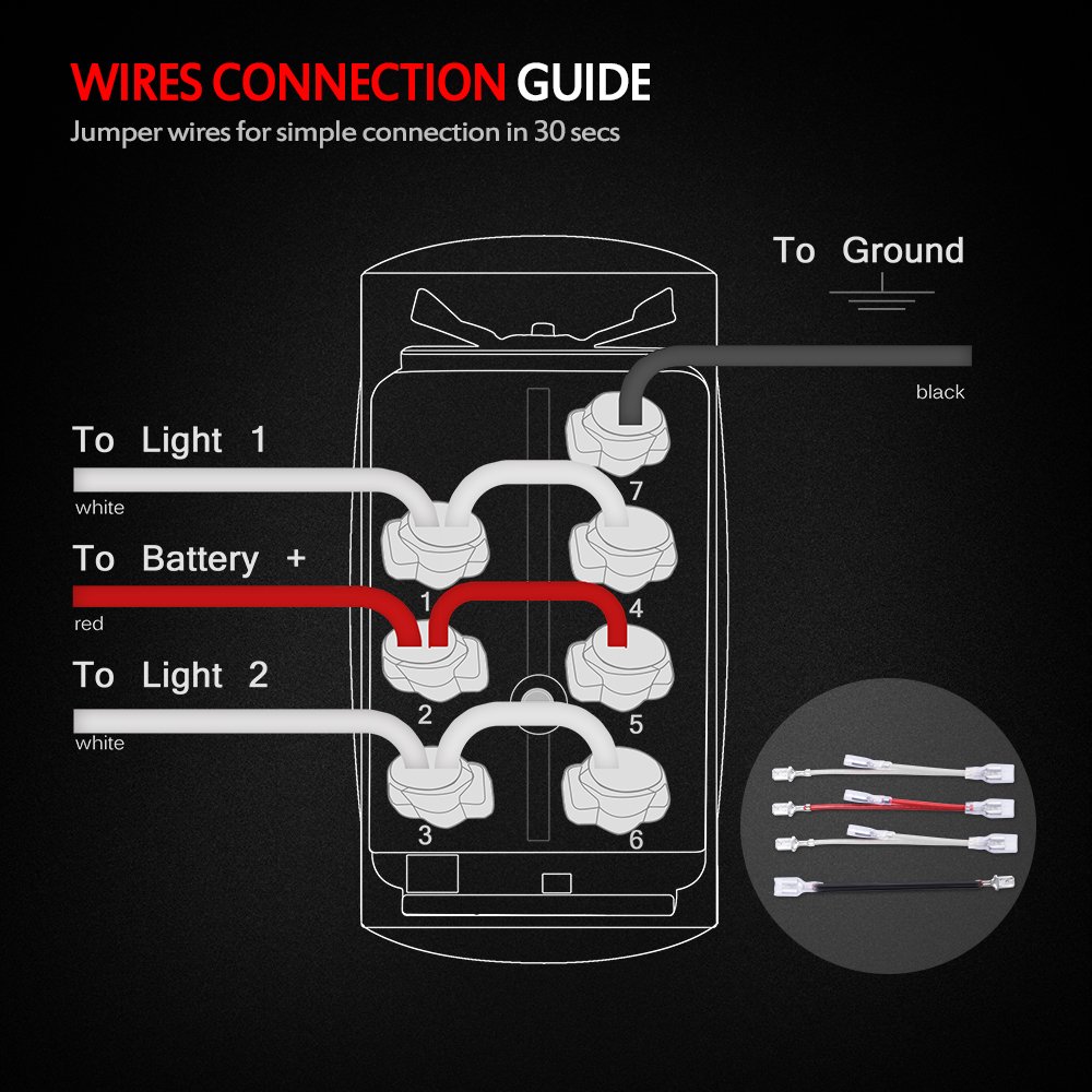Amazon.com: MICTUNING LS09901 7 Pin Momentary Laser Rocker Switch Winch  in/Out, 20 Amp/12V, Black : Automotive