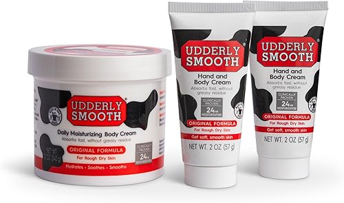 UDDERLY SMOOTH - Crema hidratante no grasa para manos y cuerpo, 1 paquete de 3 unidades